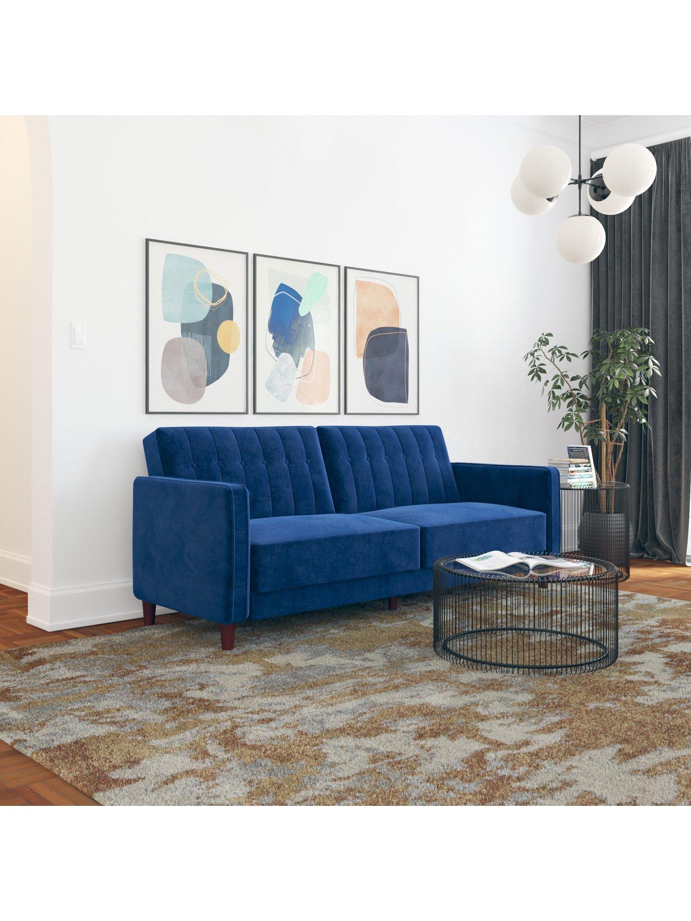 Dorel Home Pin Tufted Velvet Fabric Sofa Bed