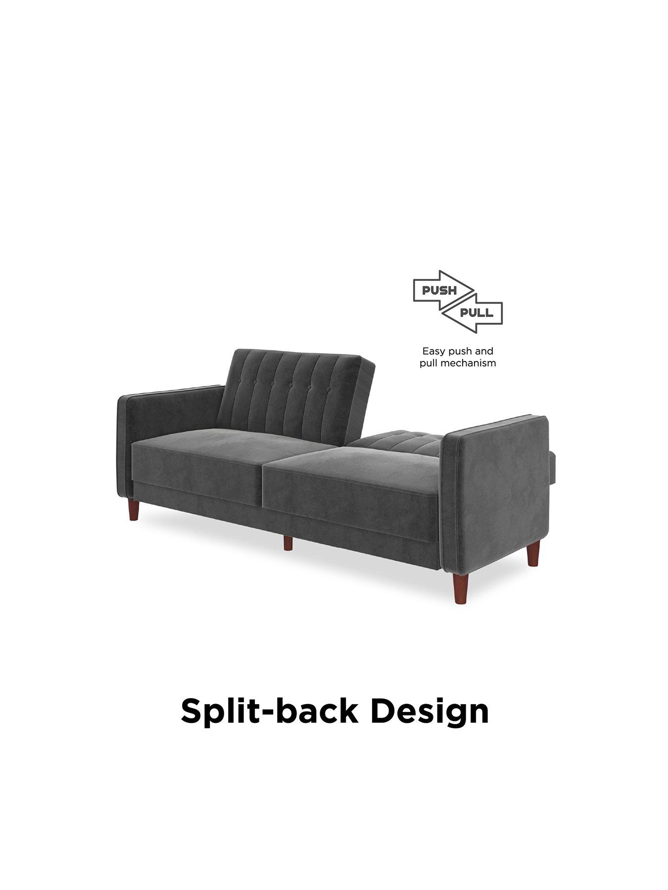  image of dorel-home-pin-tufted-transitional-velvetnbspsofa-bed