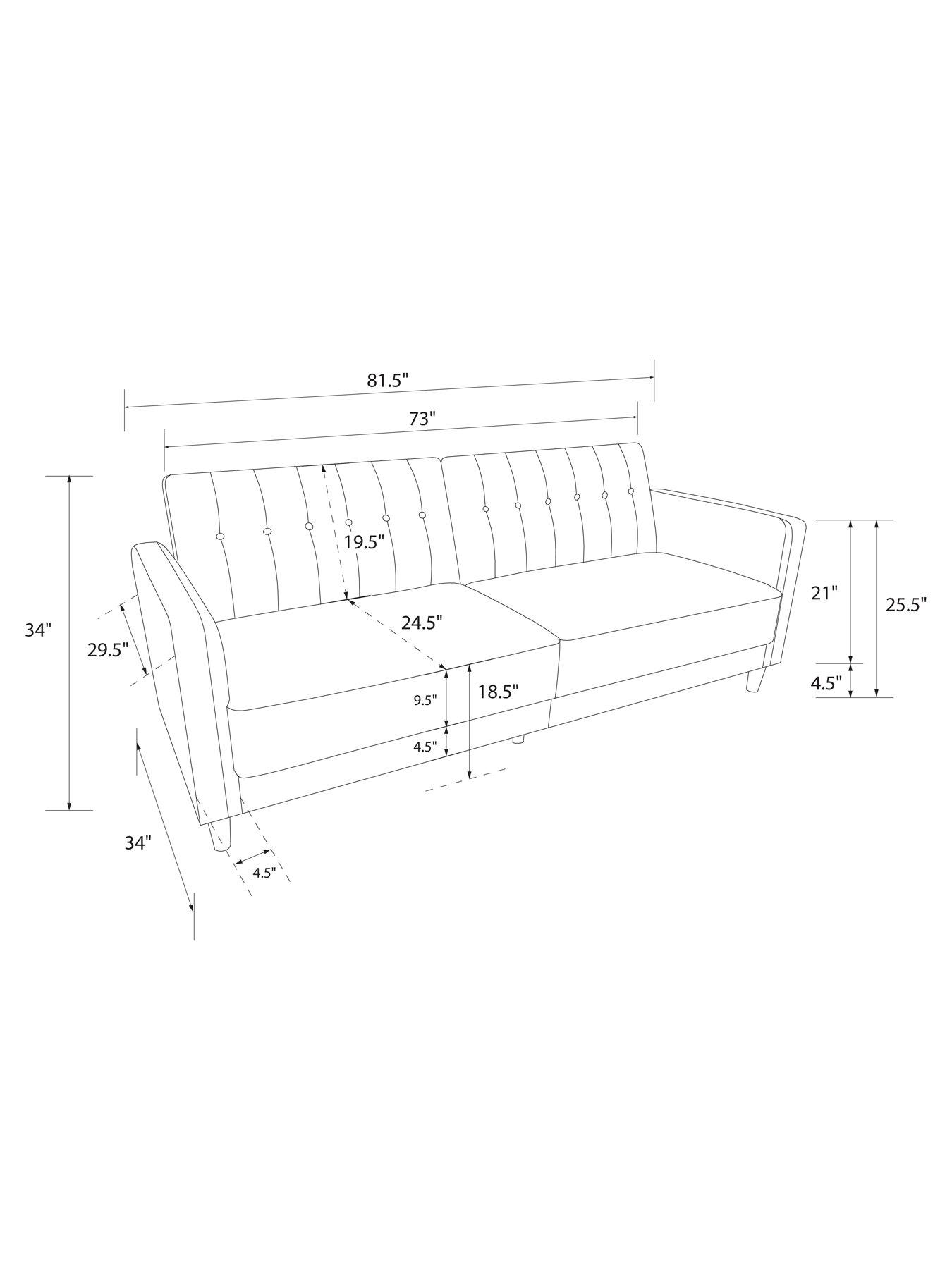  image of dorel-home-pin-tufted-transitional-velvetnbspsofa-bed