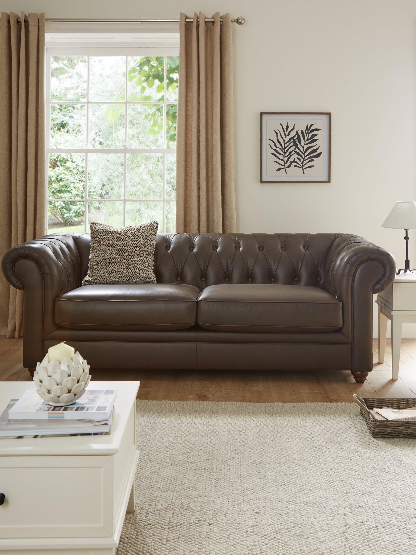 The Very Collection New Bakerfield 3 Seater Leather/Faux Leather Sofa