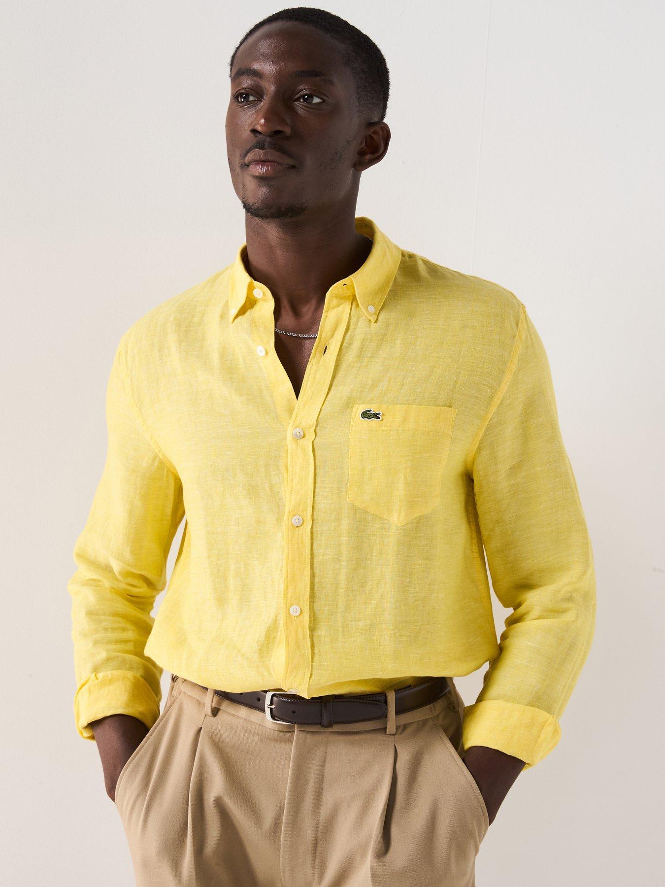 undefined Long Sleeve Linen Shirt - Yellow