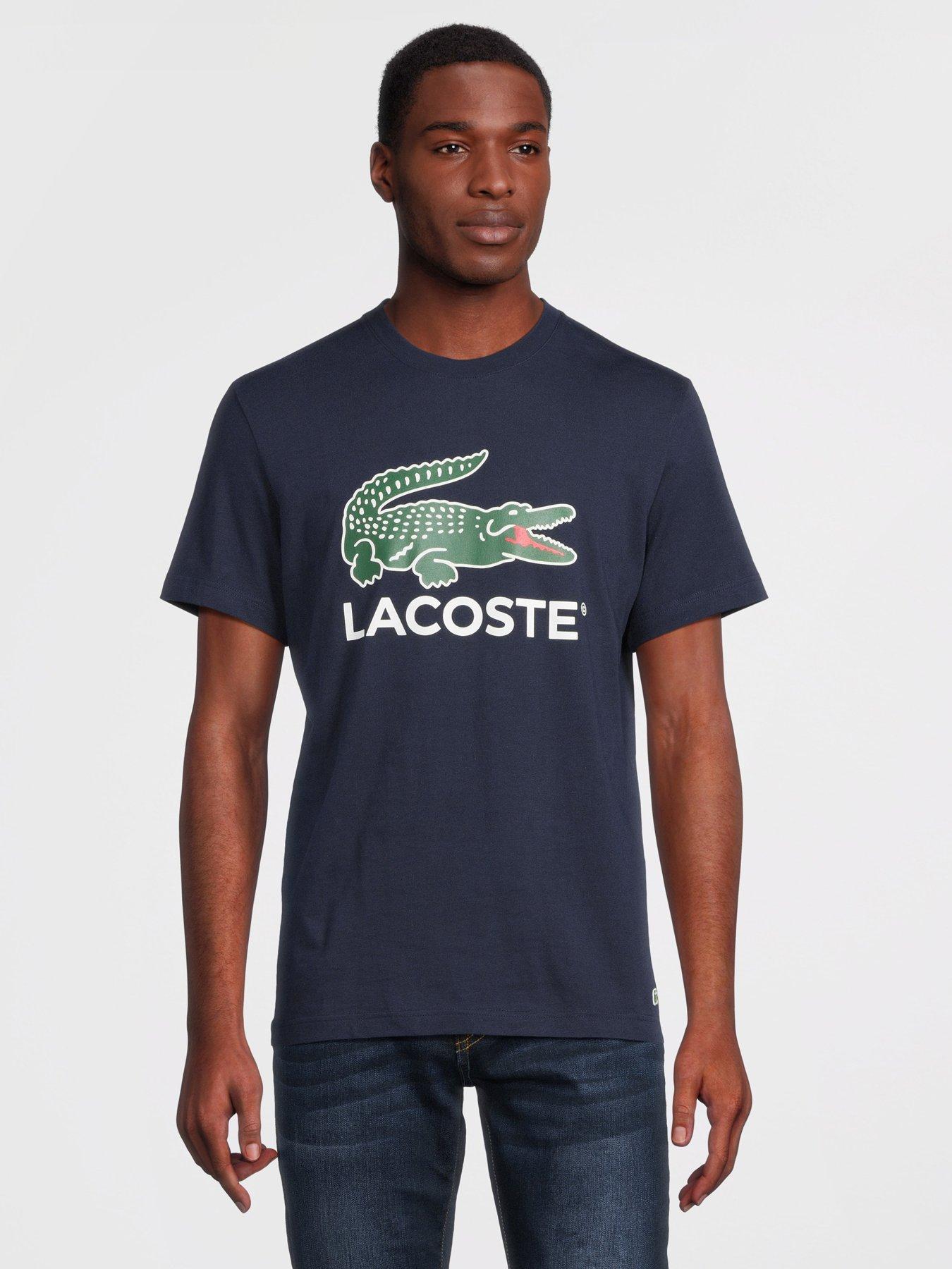 Large Croc Logo Print T Shirt Dark Blue