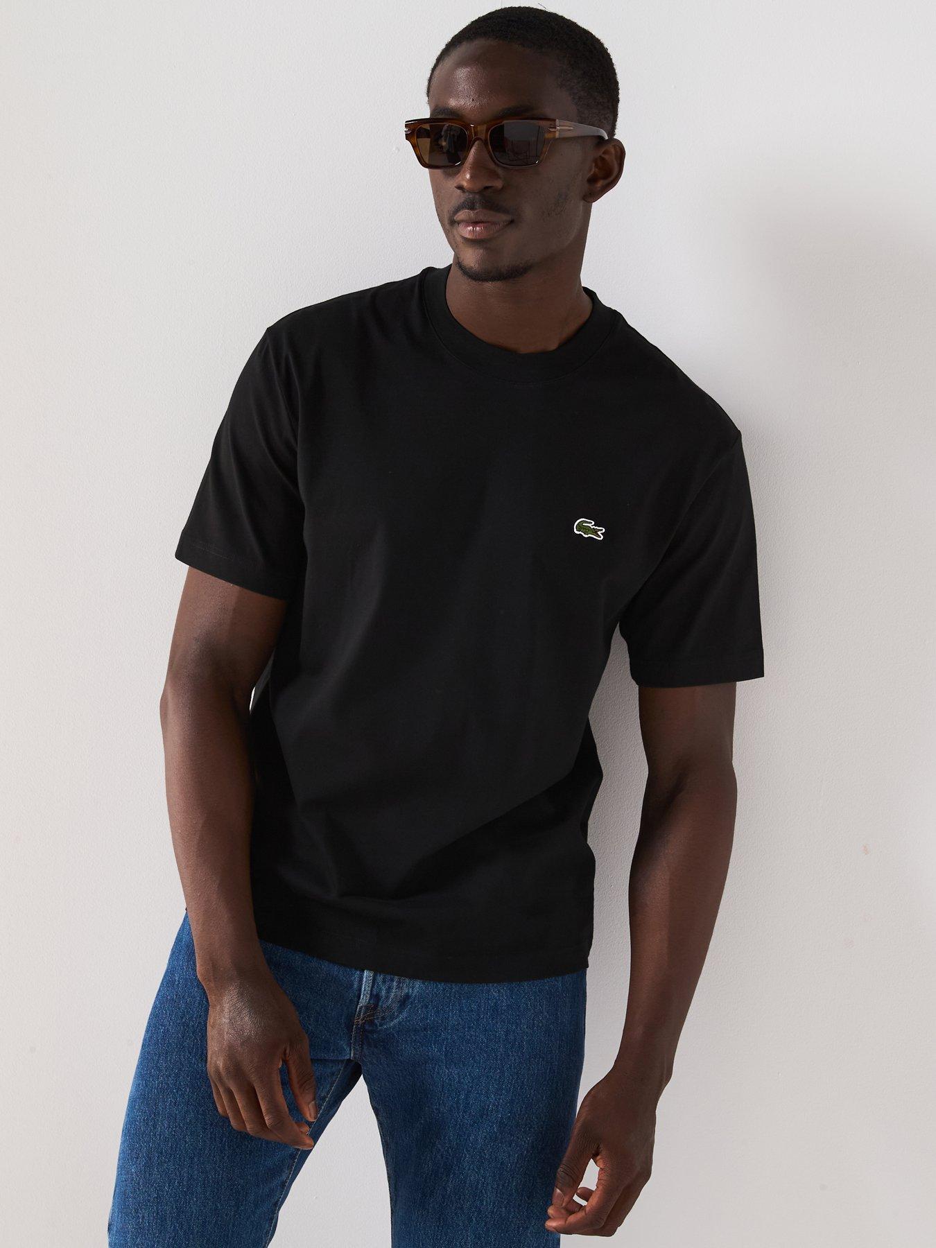 Image 1 of 5 of Lacoste Mid Weight Cotton Jersey T-Shirt - Black
