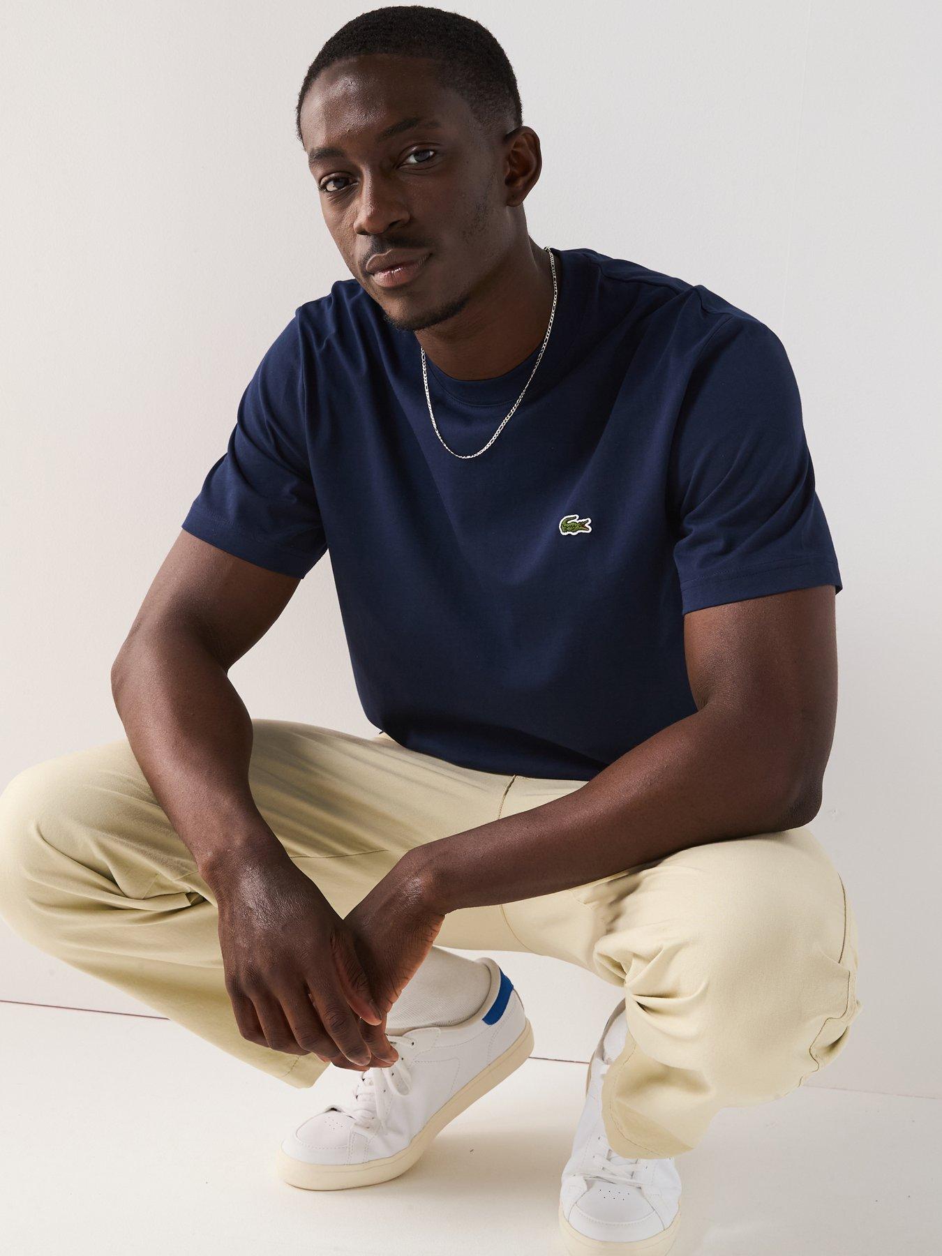 Image 5 of 5 of Lacoste Mid Weight Cotton Jersey T-Shirt - Navy