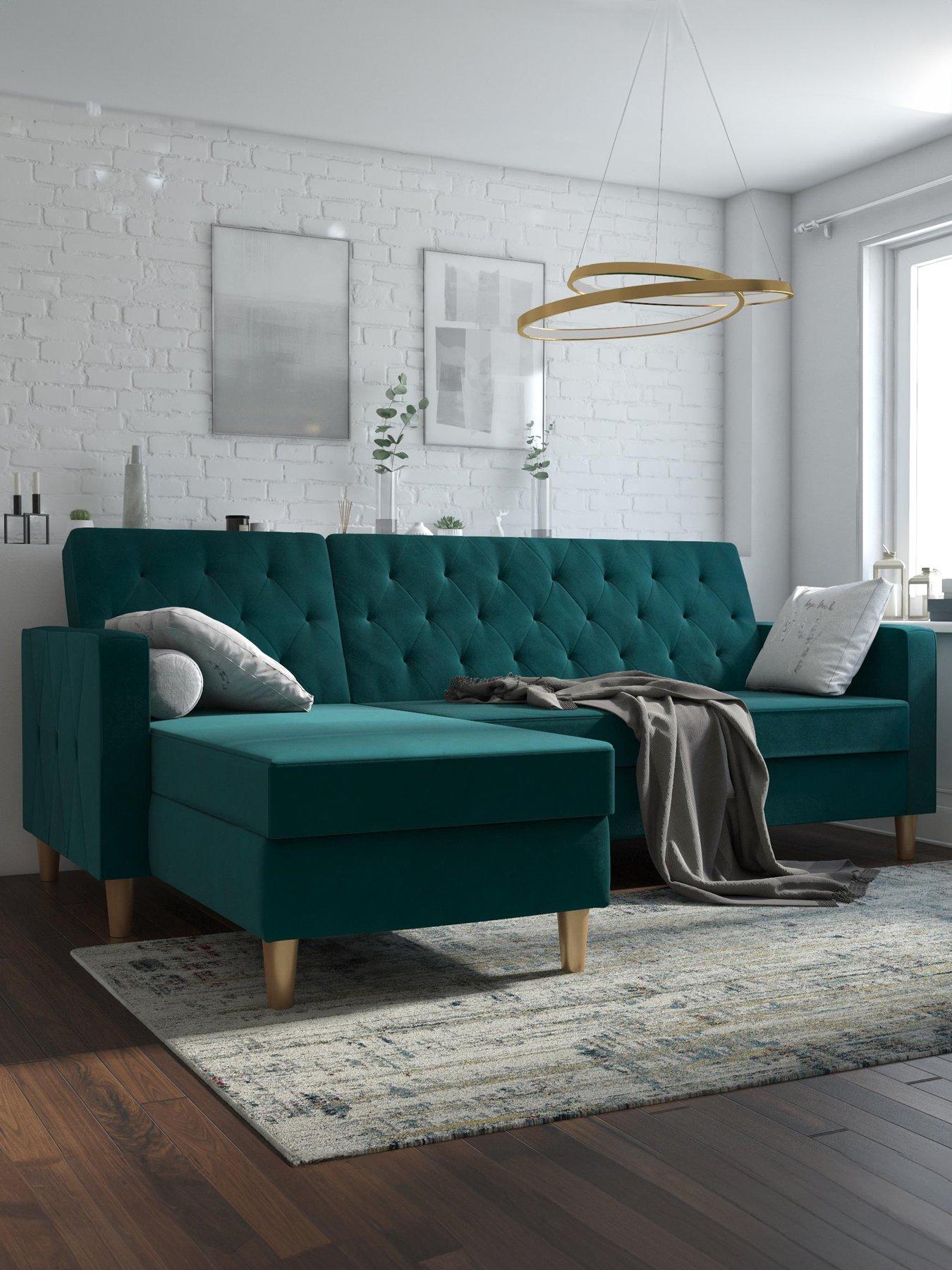 CosmoLiving by Cosmopolitan Liberty Fabric Sofa Bed Chaise with Storage