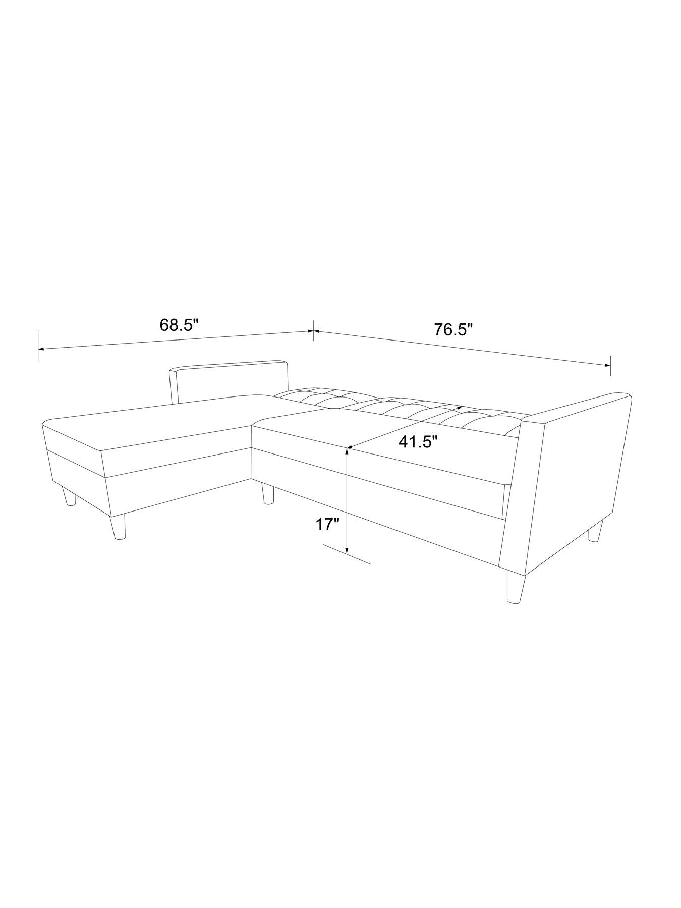  image of dorel-home-hartford-sectional-cornernbspfuton-black