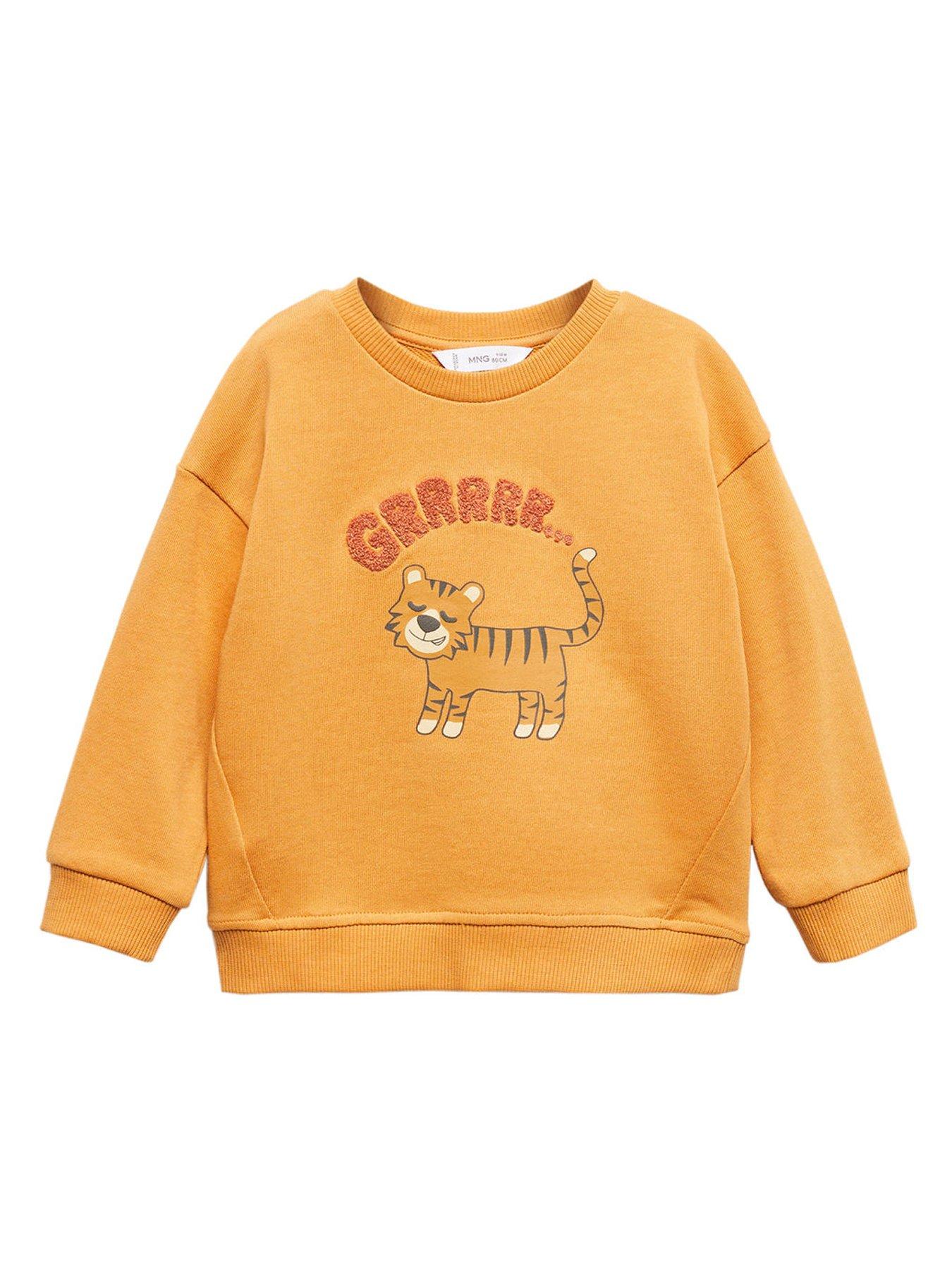 Mango Younger Boys Lion Sweat Top Yellow littlewoods