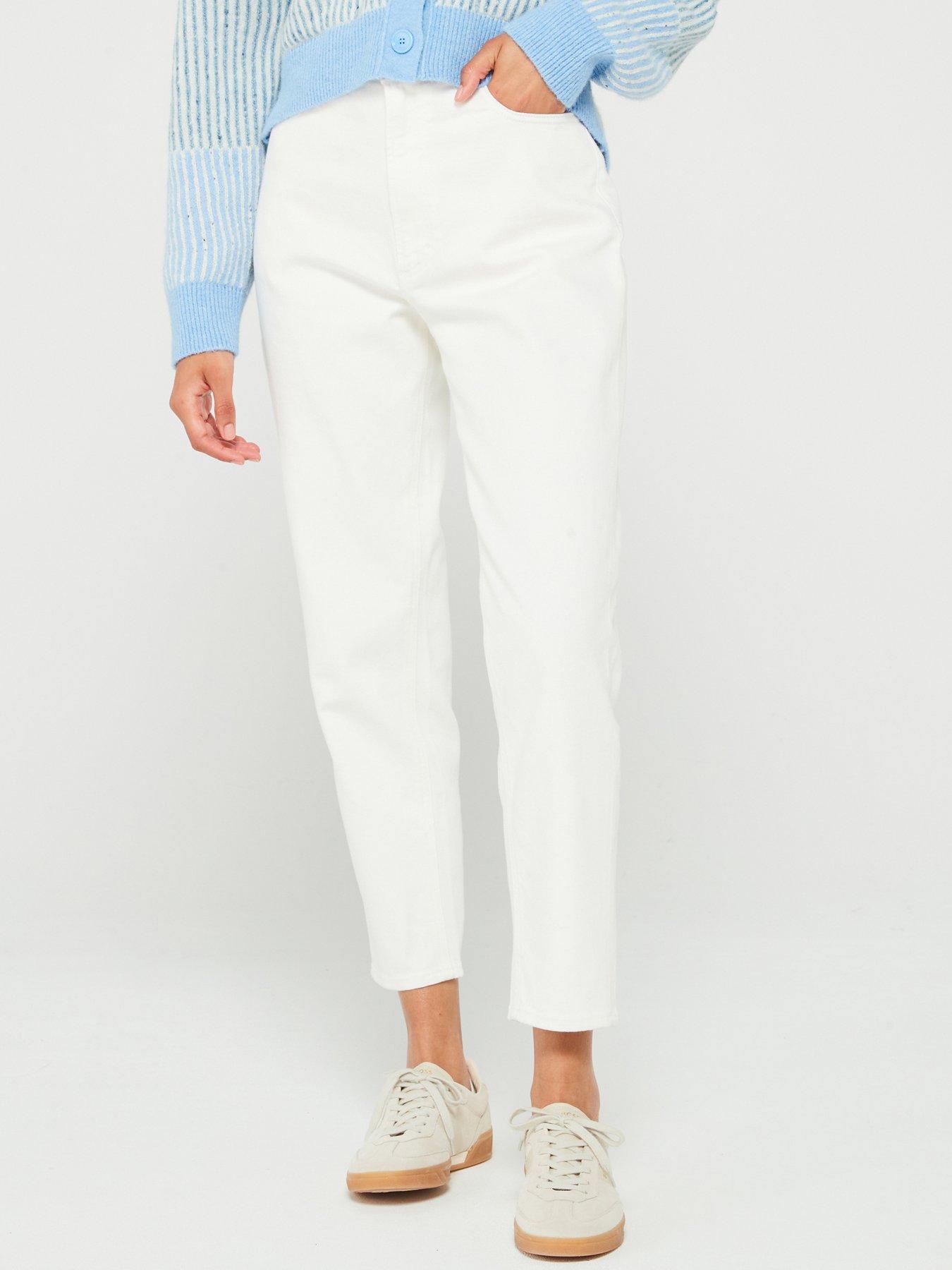 undefined Orange Ruth High Rise Jean - White