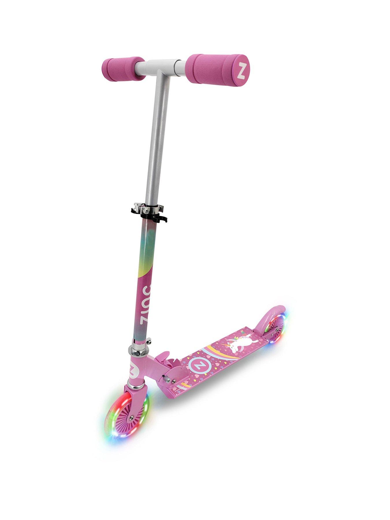 Image 1 of 5 of Zinc Two Wheeled Folding Light Up Explorer Scooter - Unicorn