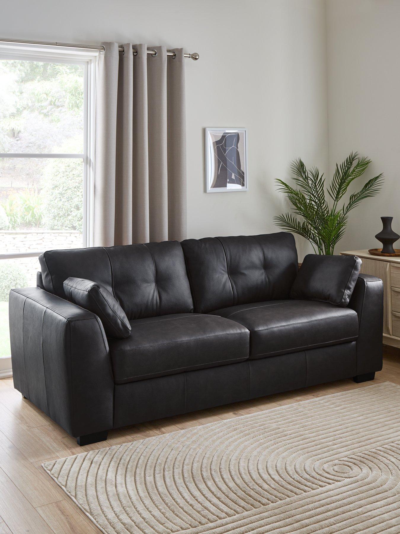 undefined Arden Italian Leather 4 Seater Sofa