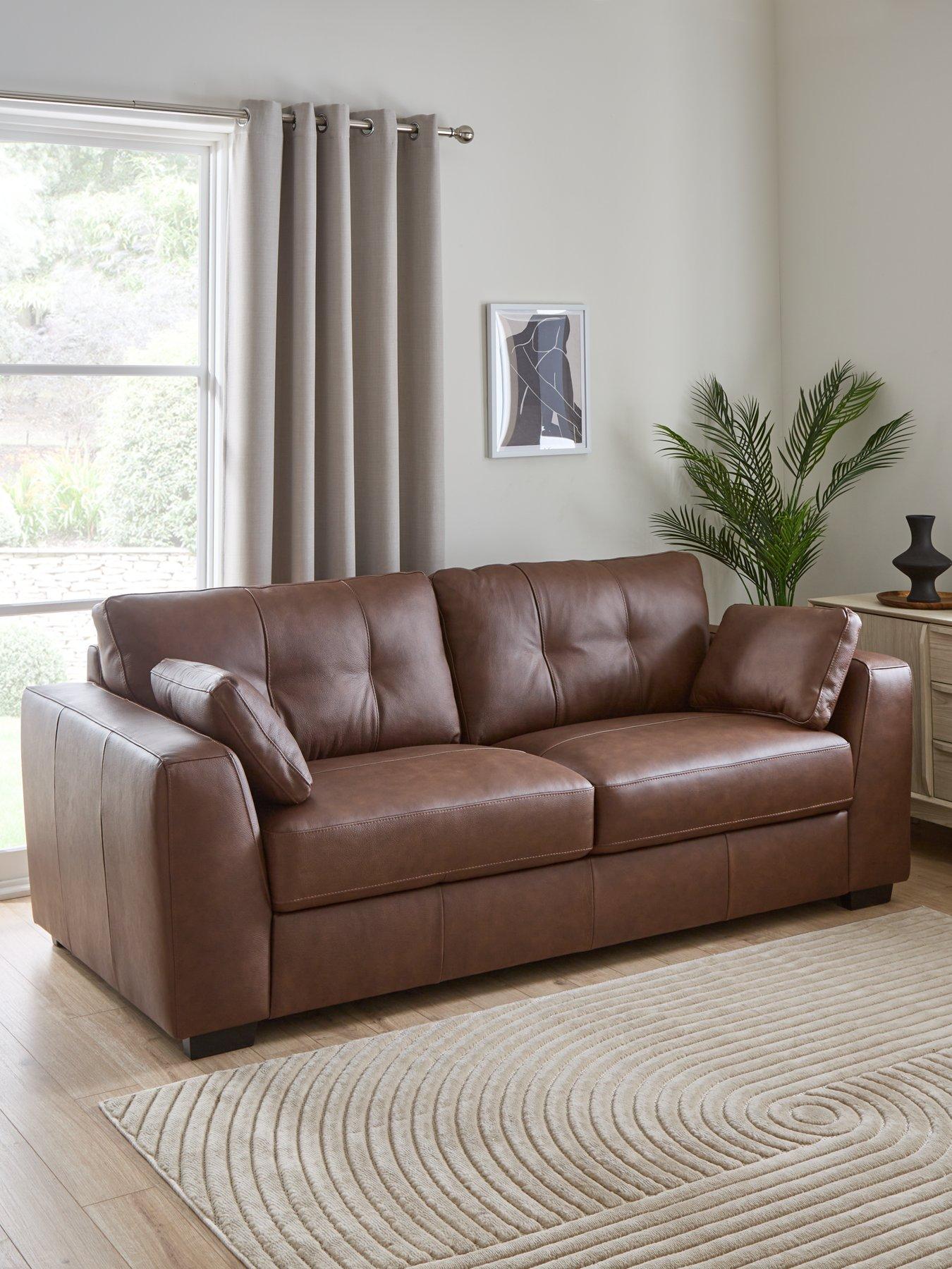 Image 1 of 6 of Very Home Arden Italian Leather 4 Seater Sofa