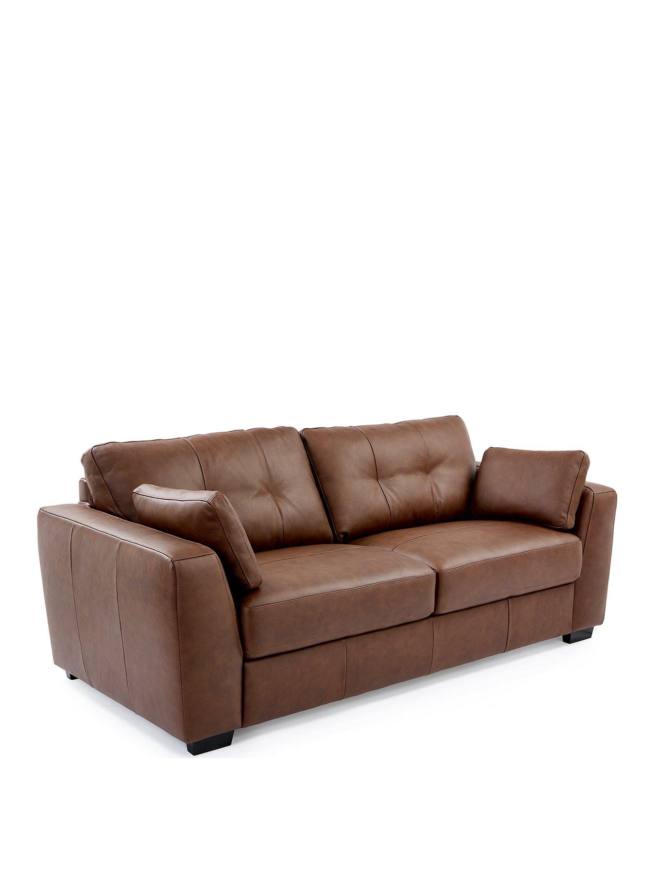 Image 3 of 6 of The Very Collection Arden Italian Leather 3 Seater Sofa