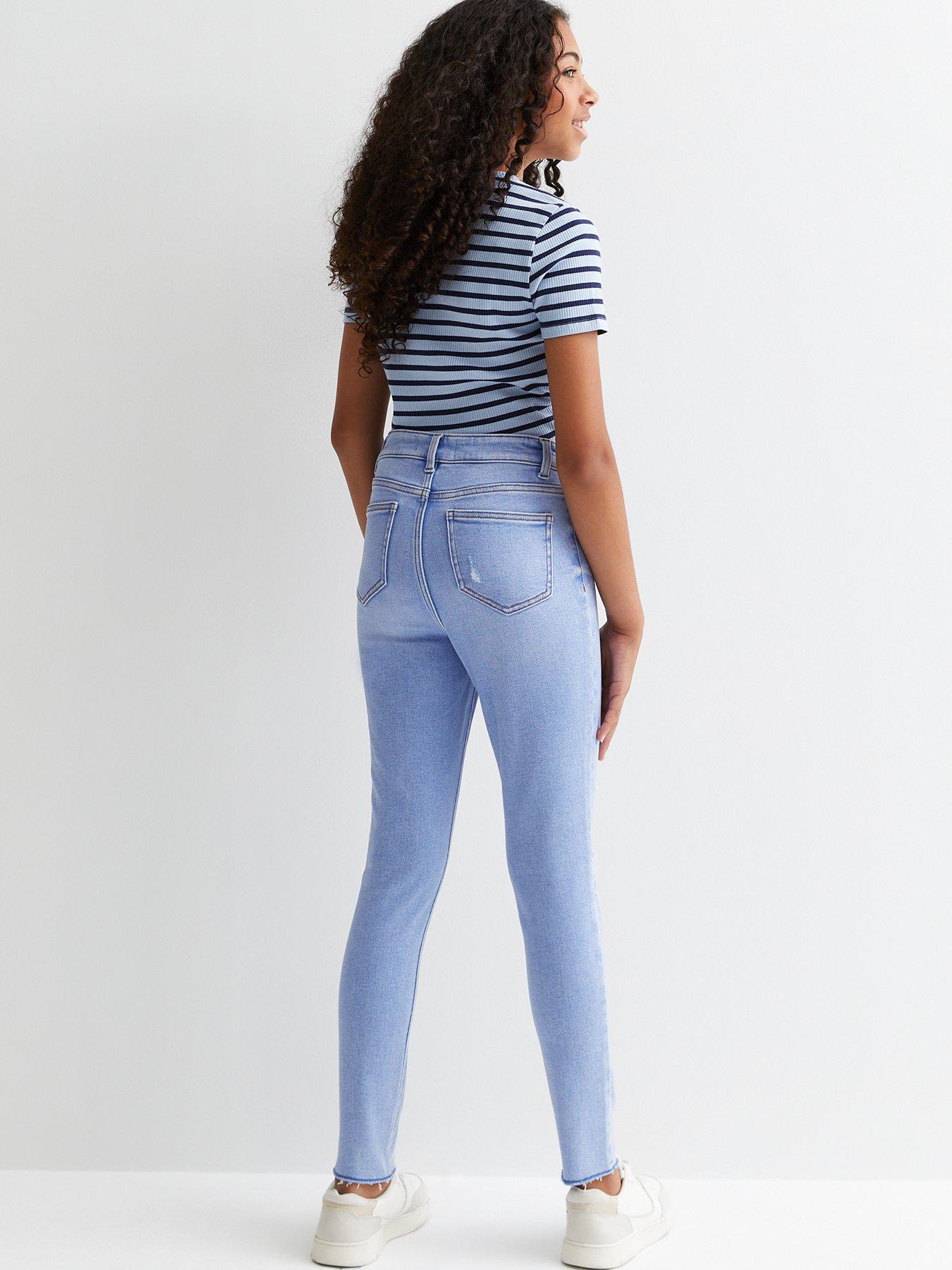 Blue ripped high waist super skinny hallie jeans deals