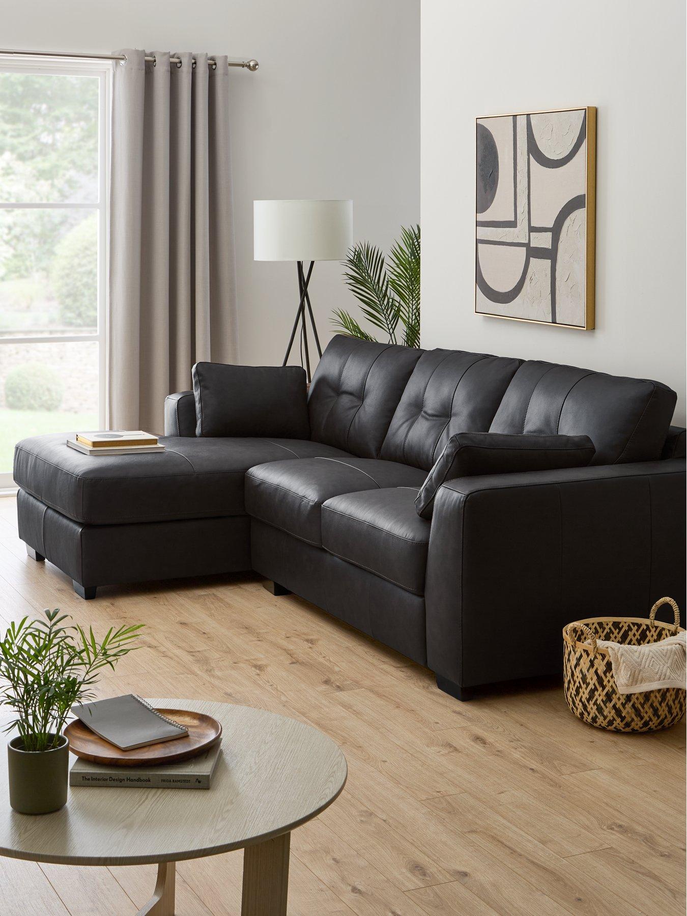 undefined Arden Italian Leather Left Hand Corner Chaise