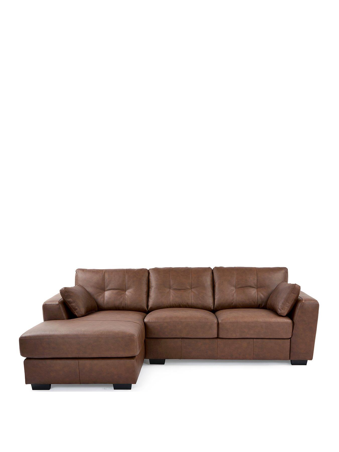 Image 2 of 6 of The Very Collection Arden Italian Leather Left Hand Corner Chaise