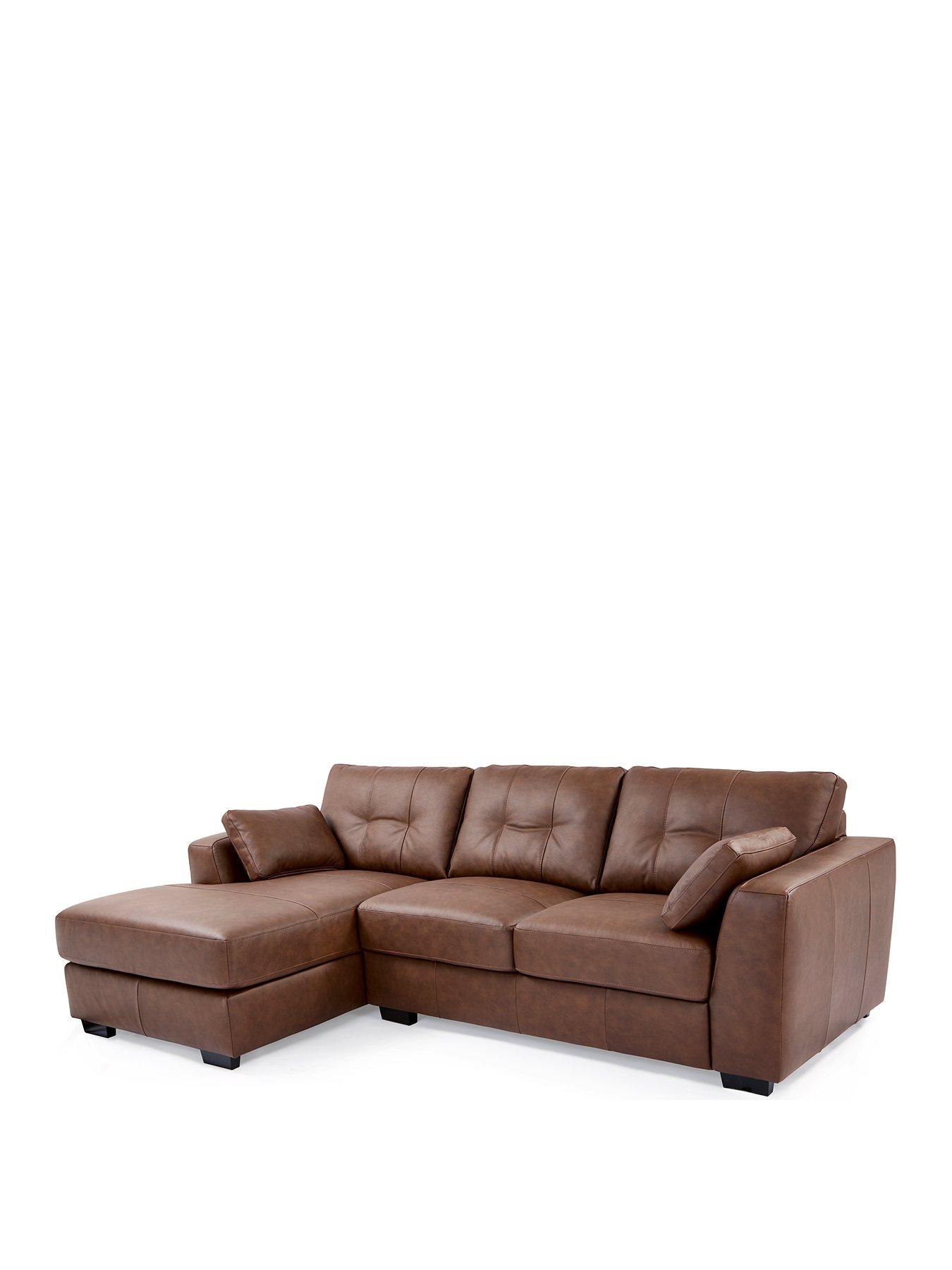 Image 3 of 6 of The Very Collection Arden Italian Leather Left Hand Corner Chaise