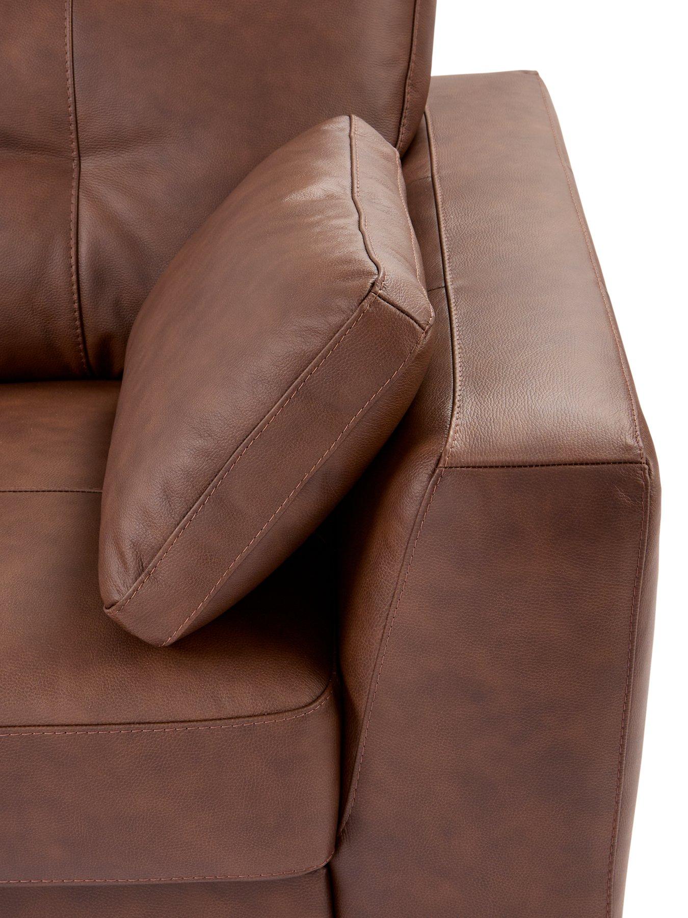 Image 4 of 6 of The Very Collection Arden Italian Leather Left Hand Corner Chaise