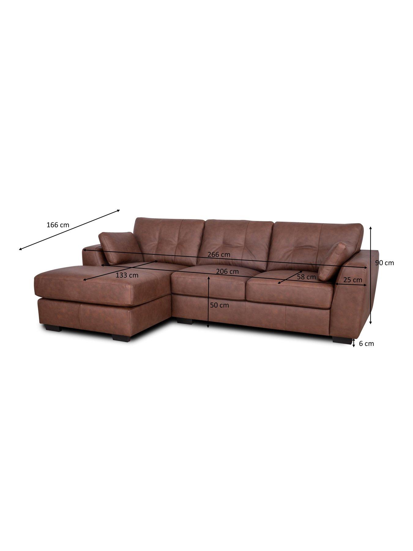 Image 5 of 6 of The Very Collection Arden Italian Leather Left Hand Corner Chaise