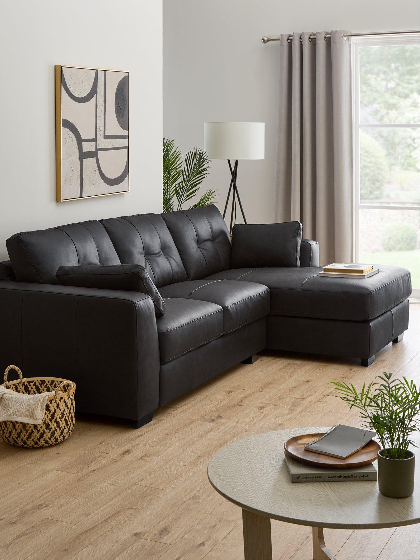 undefined Arden Italian Leather Right Hand Corner Chaise