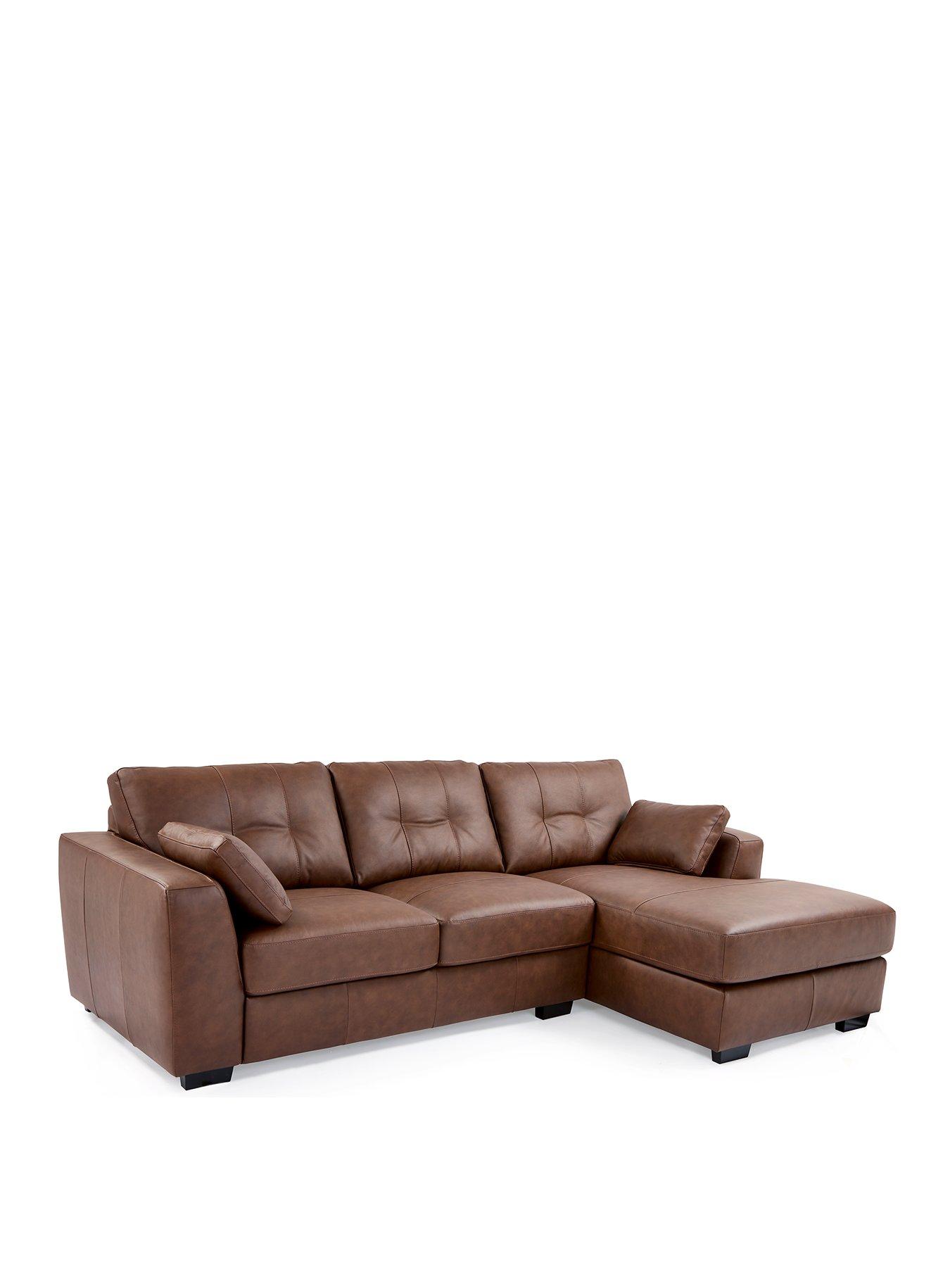 Image 3 of 6 of The Very Collection Arden Italian Leather Right Hand Corner Chaise