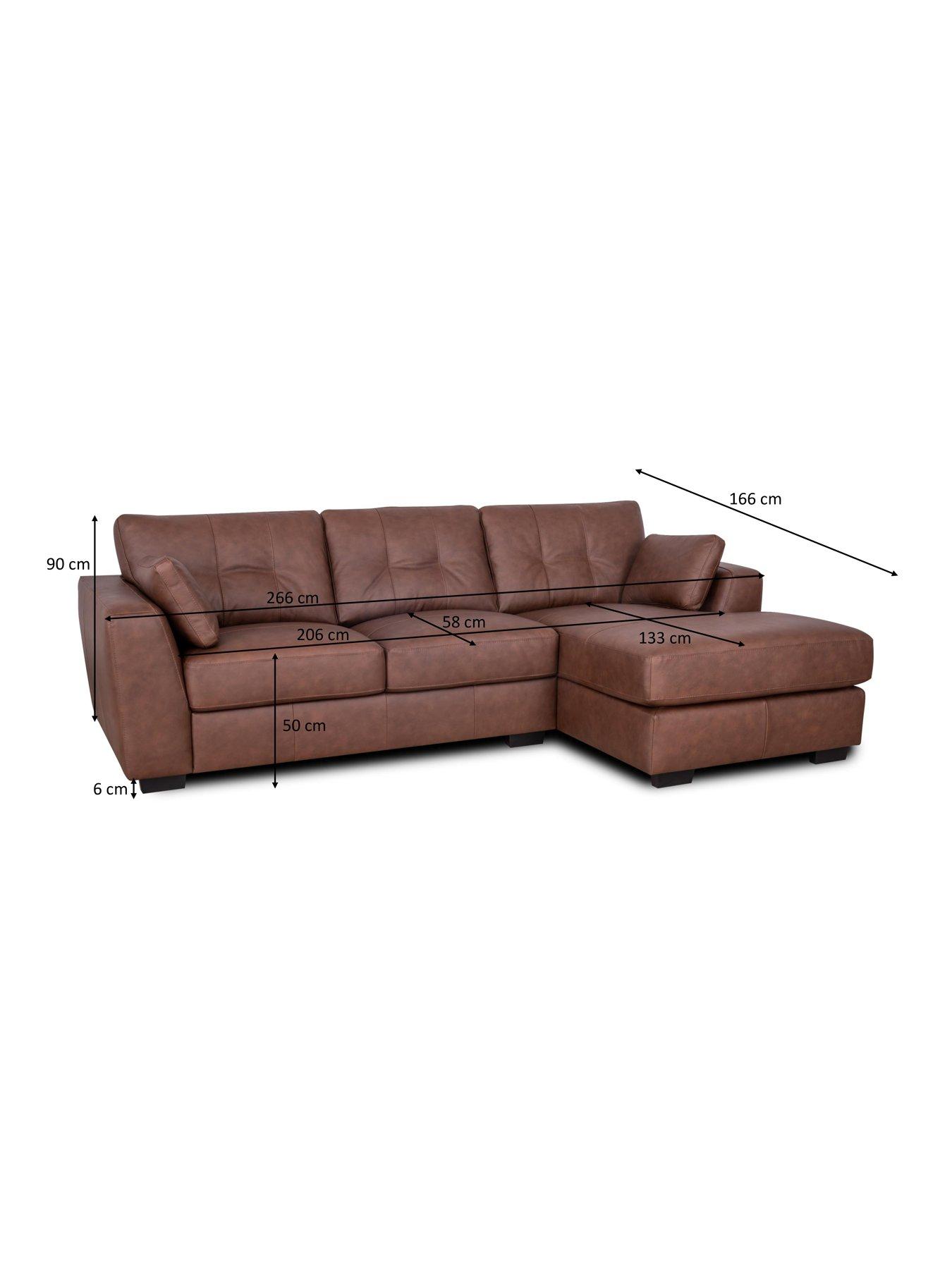 Image 5 of 6 of The Very Collection Arden Italian Leather Right Hand Corner Chaise