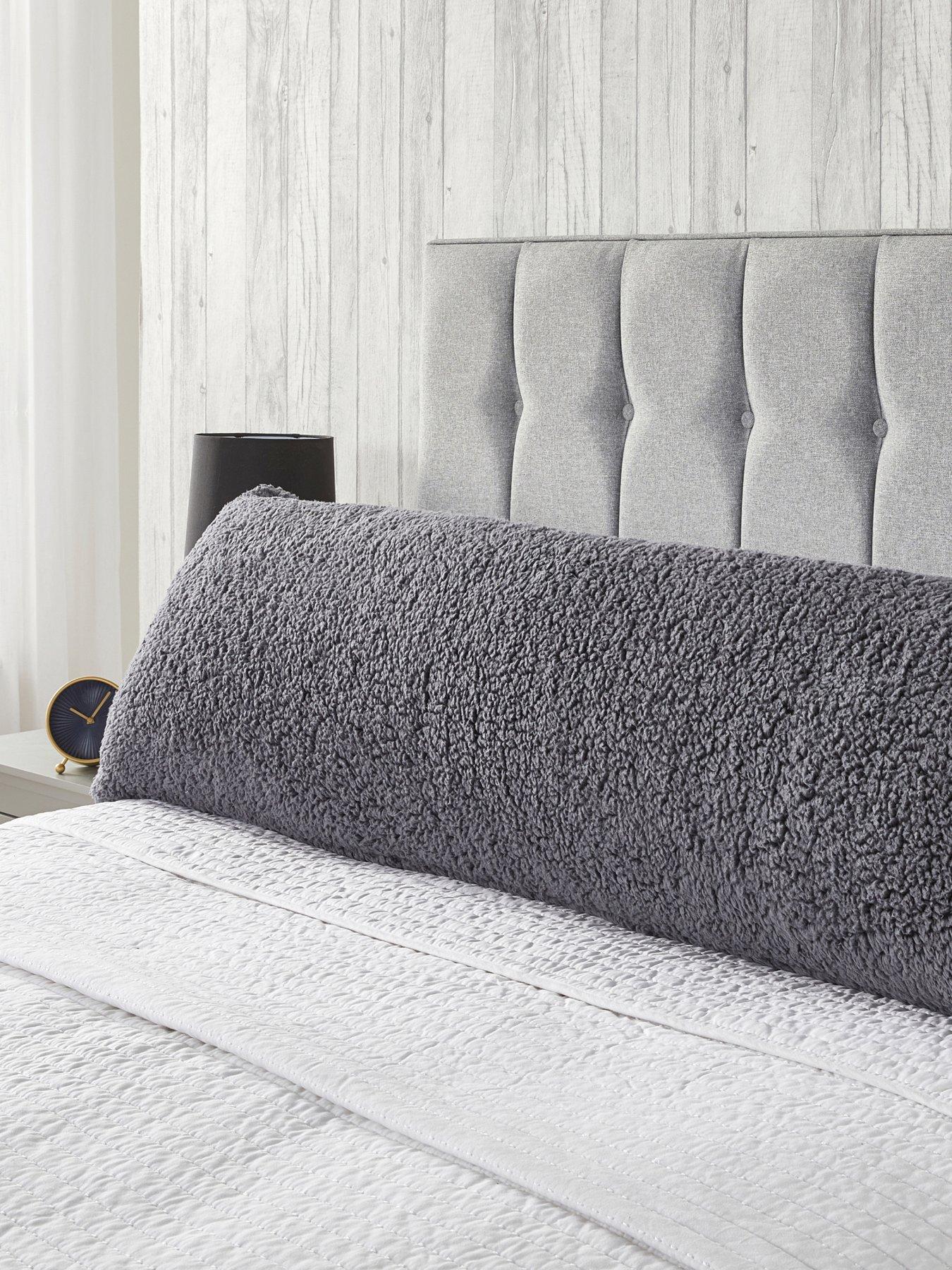 very-home-teddy-bolster-pillow-137cm-grey