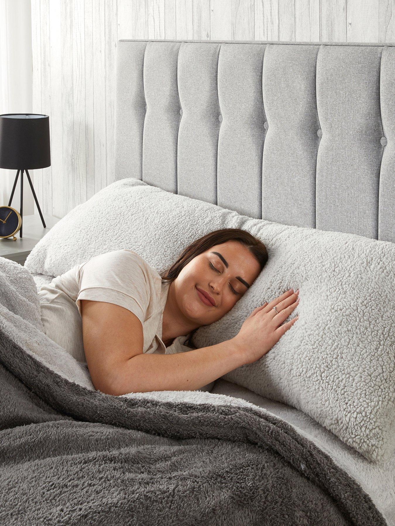 Very Home Teddy Bolster Pillow 137cm - Grey