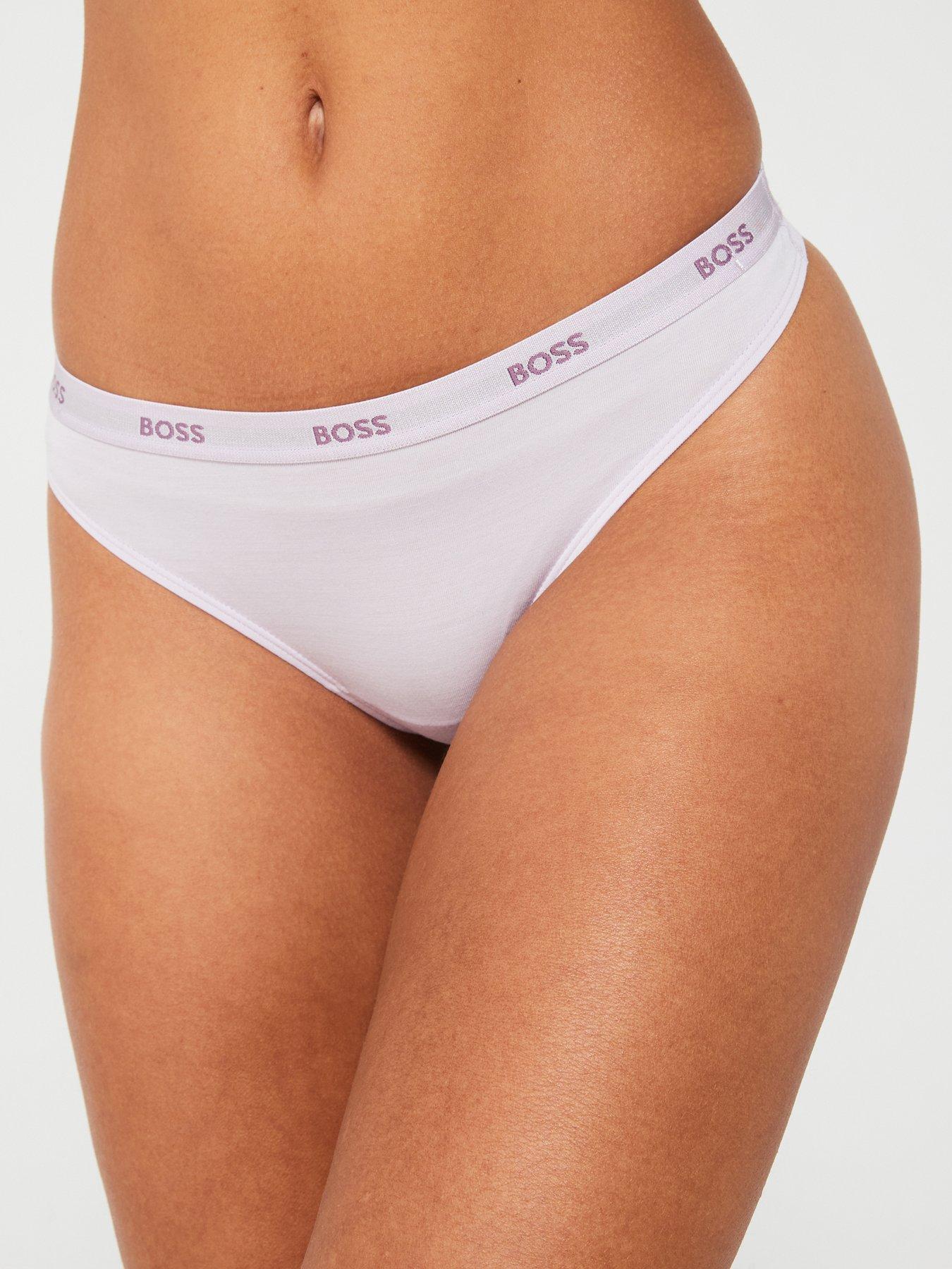 undefined Logo Waistband Thong - Purple