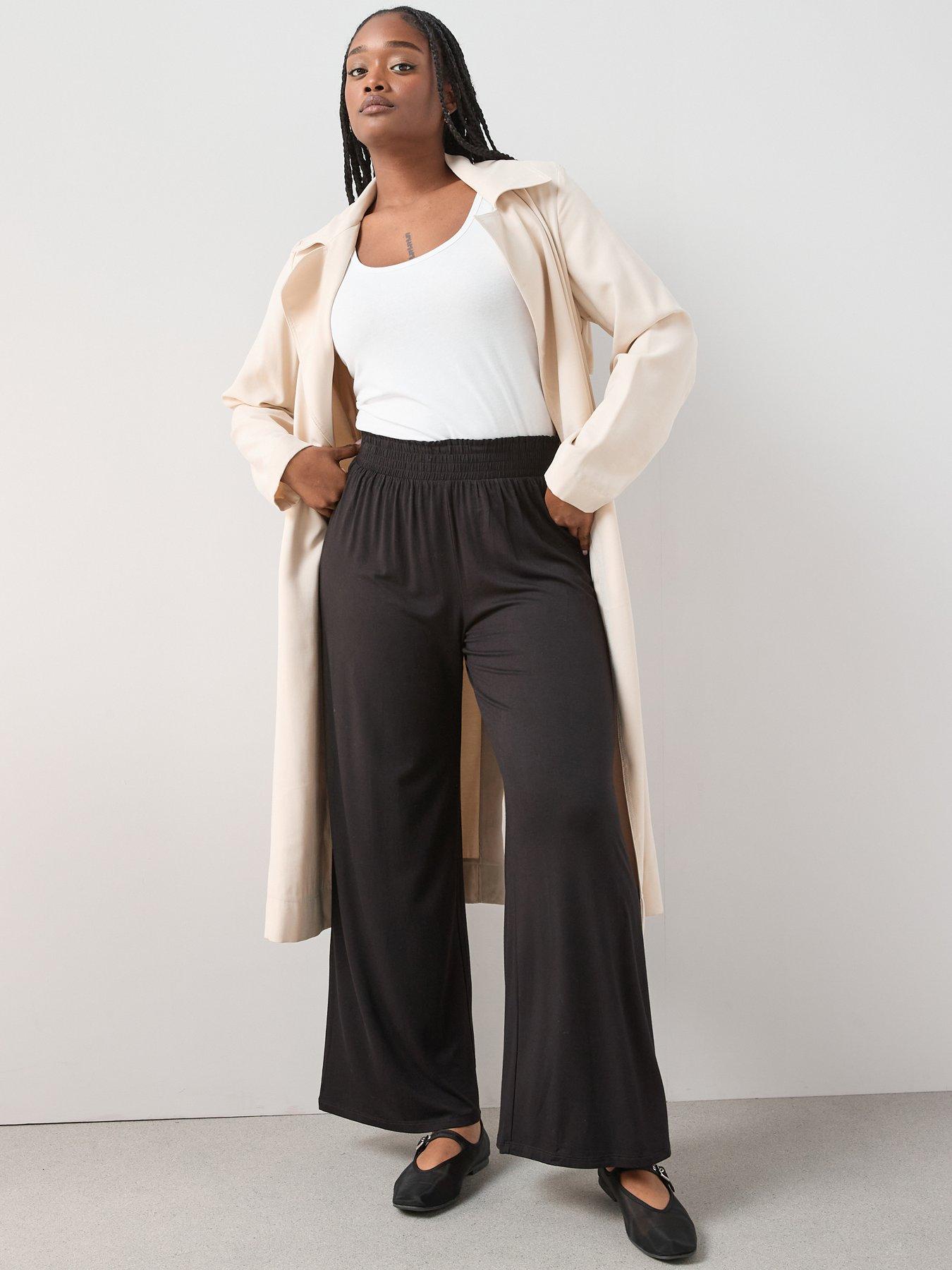  image of the-very-collection-curve-stretch-wide-leg-trouser-black
