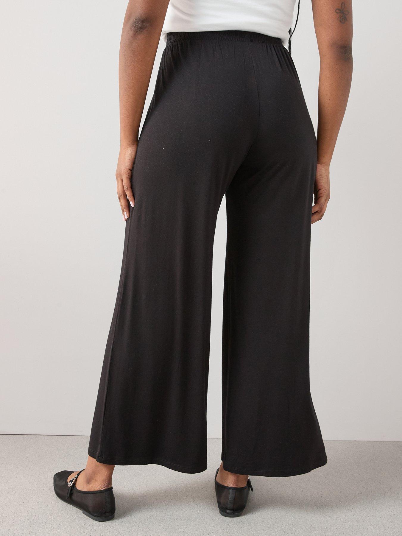  image of the-very-collection-curve-stretch-wide-leg-trouser-black