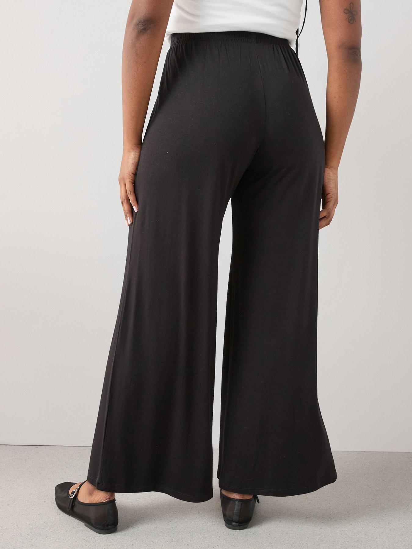 stillFront image of the-very-collection-curve-stretch-wide-leg-trouser-black