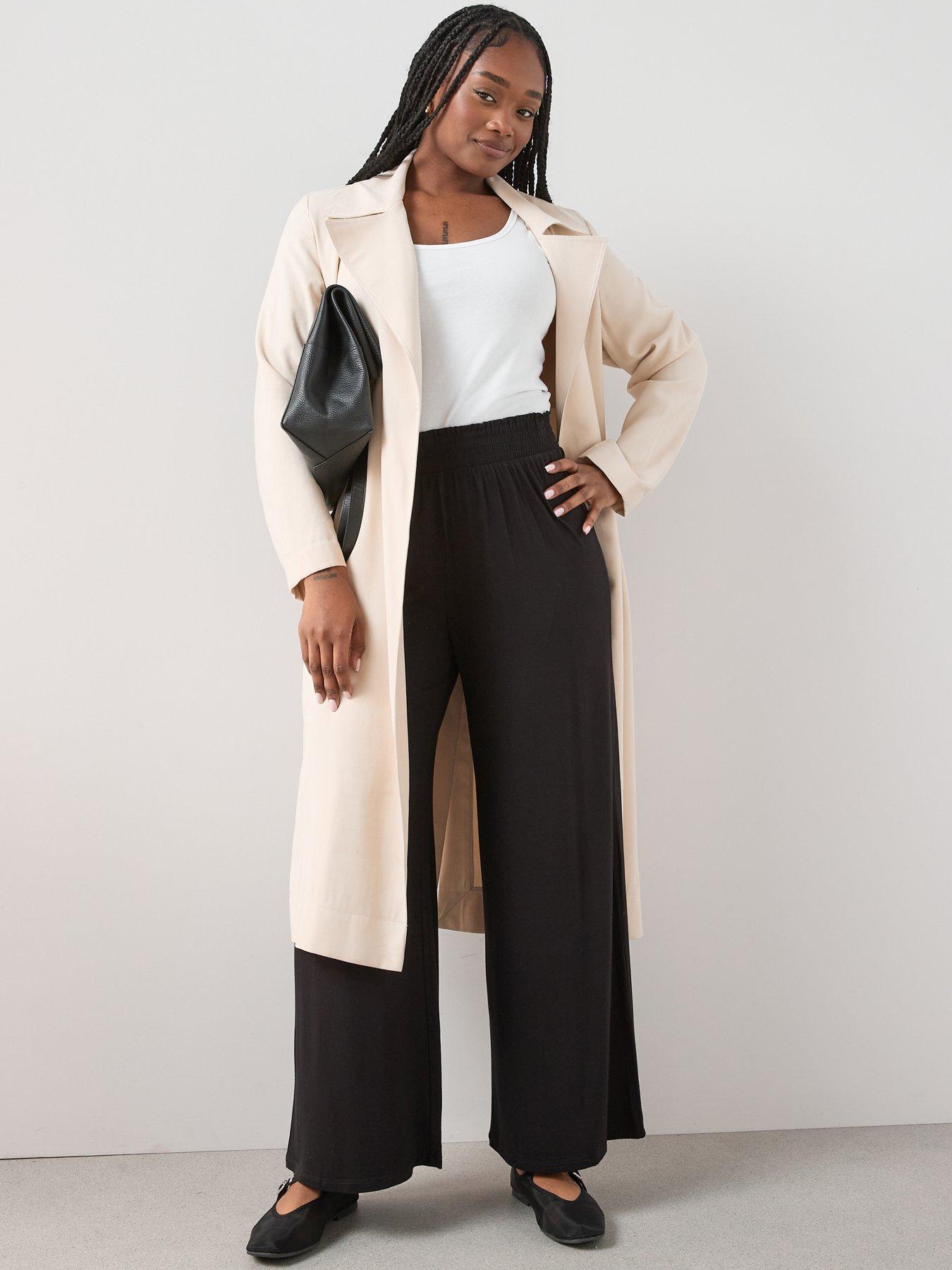  image of the-very-collection-curve-stretch-wide-leg-trouser-black