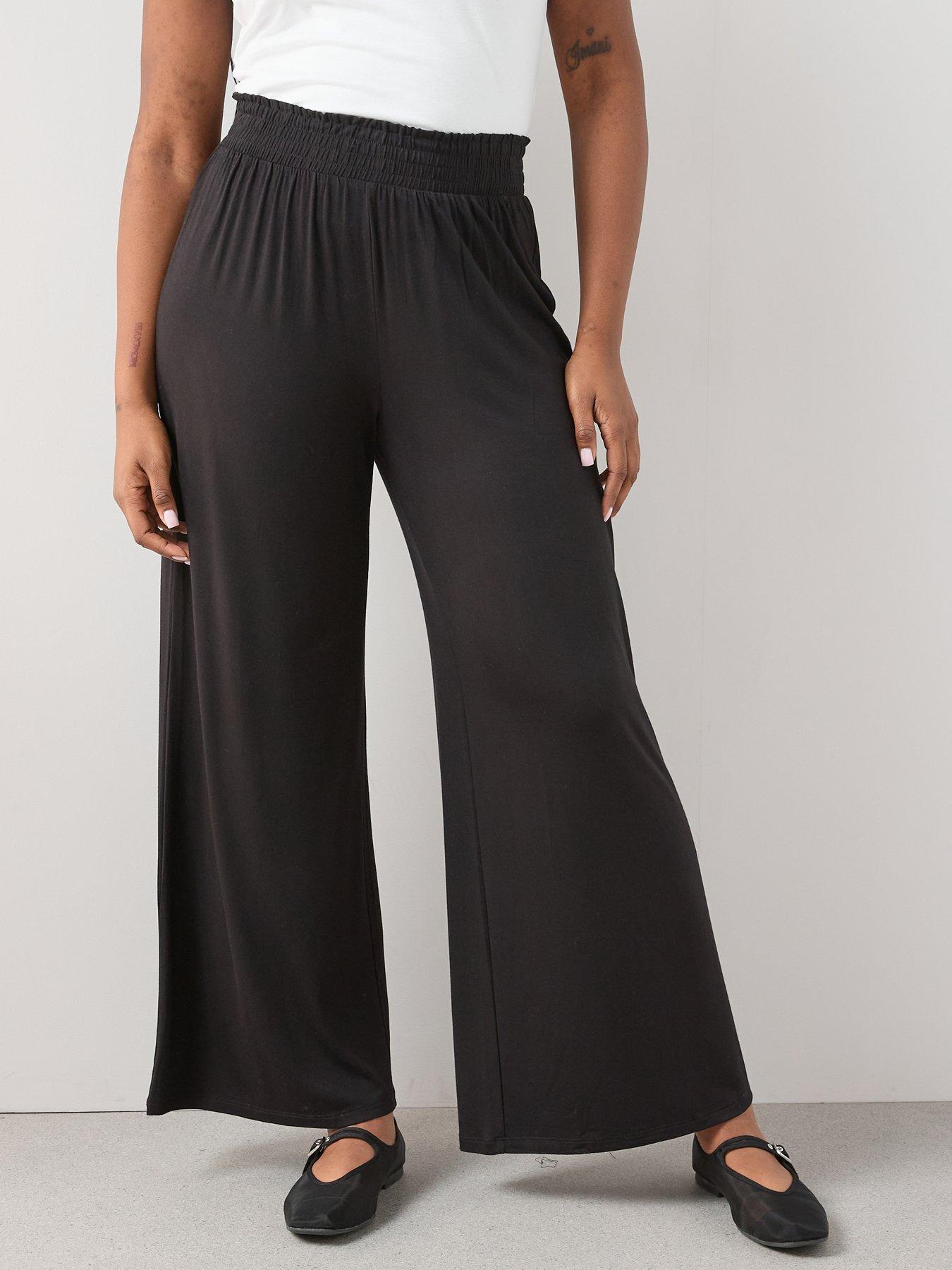  image of the-very-collection-curve-stretch-wide-leg-trouser-black