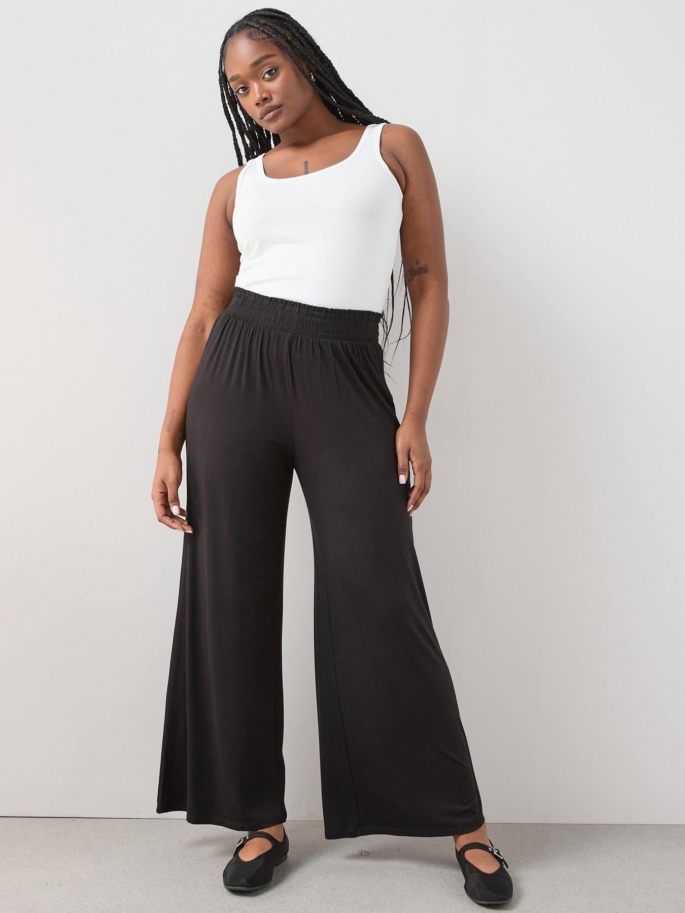  image of the-very-collection-curve-stretch-wide-leg-trouser-black