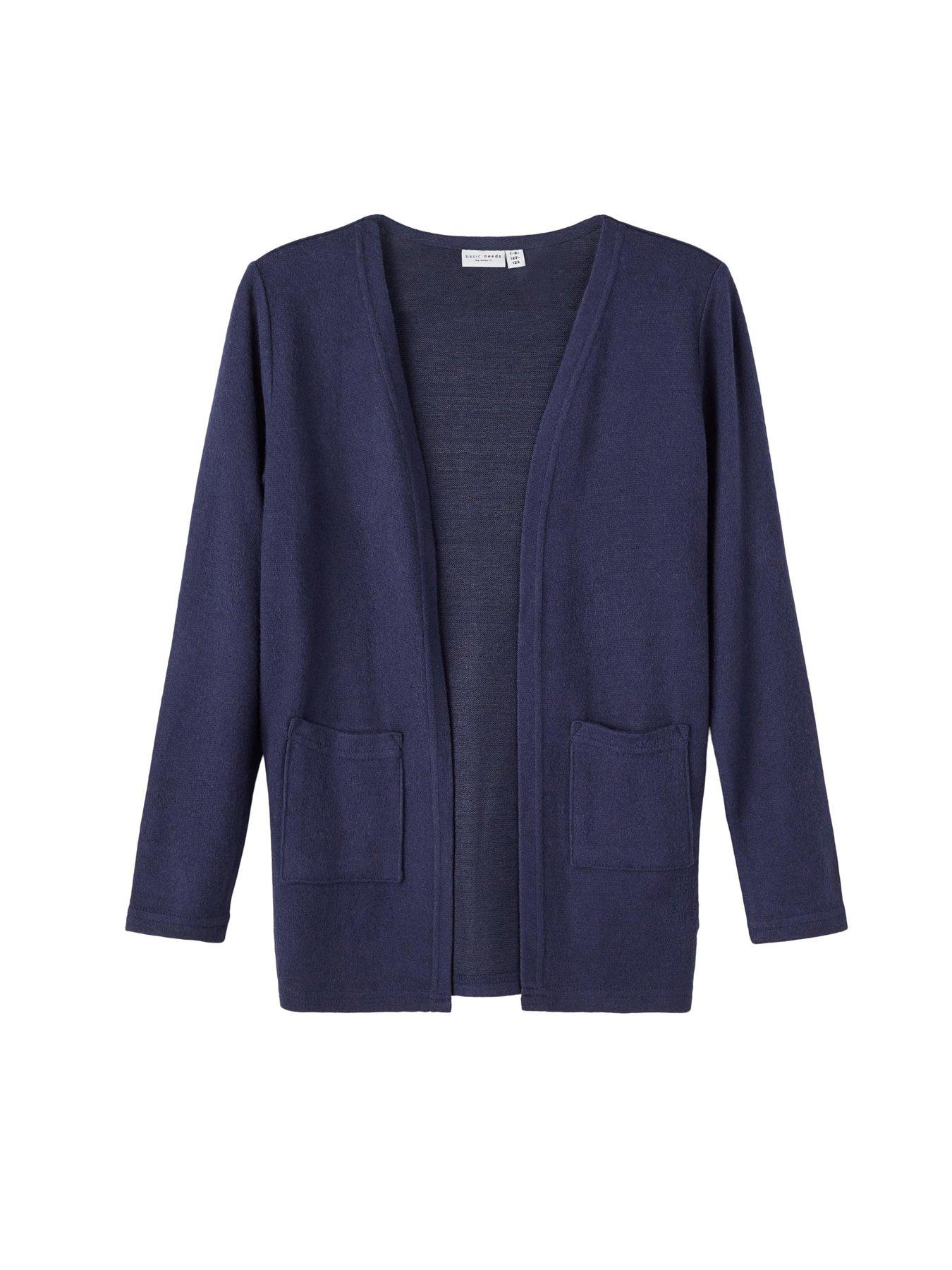  image of name-it-girls-longline-cardigan-dark-sapphire