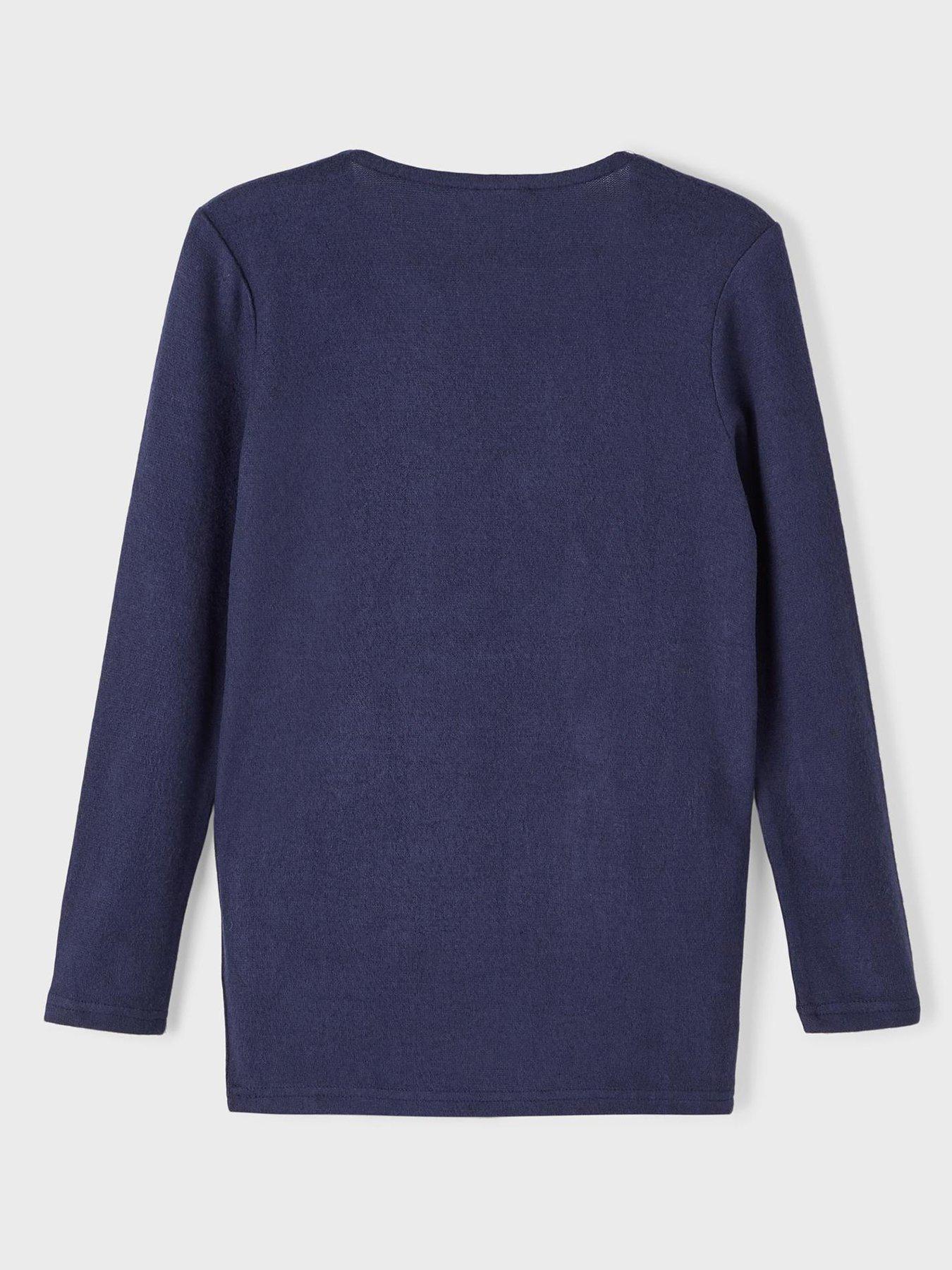  image of name-it-girls-longline-cardigan-dark-sapphire