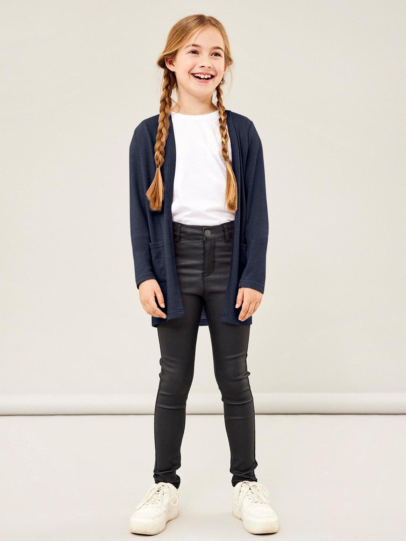  image of name-it-girls-longline-cardigan-dark-sapphire