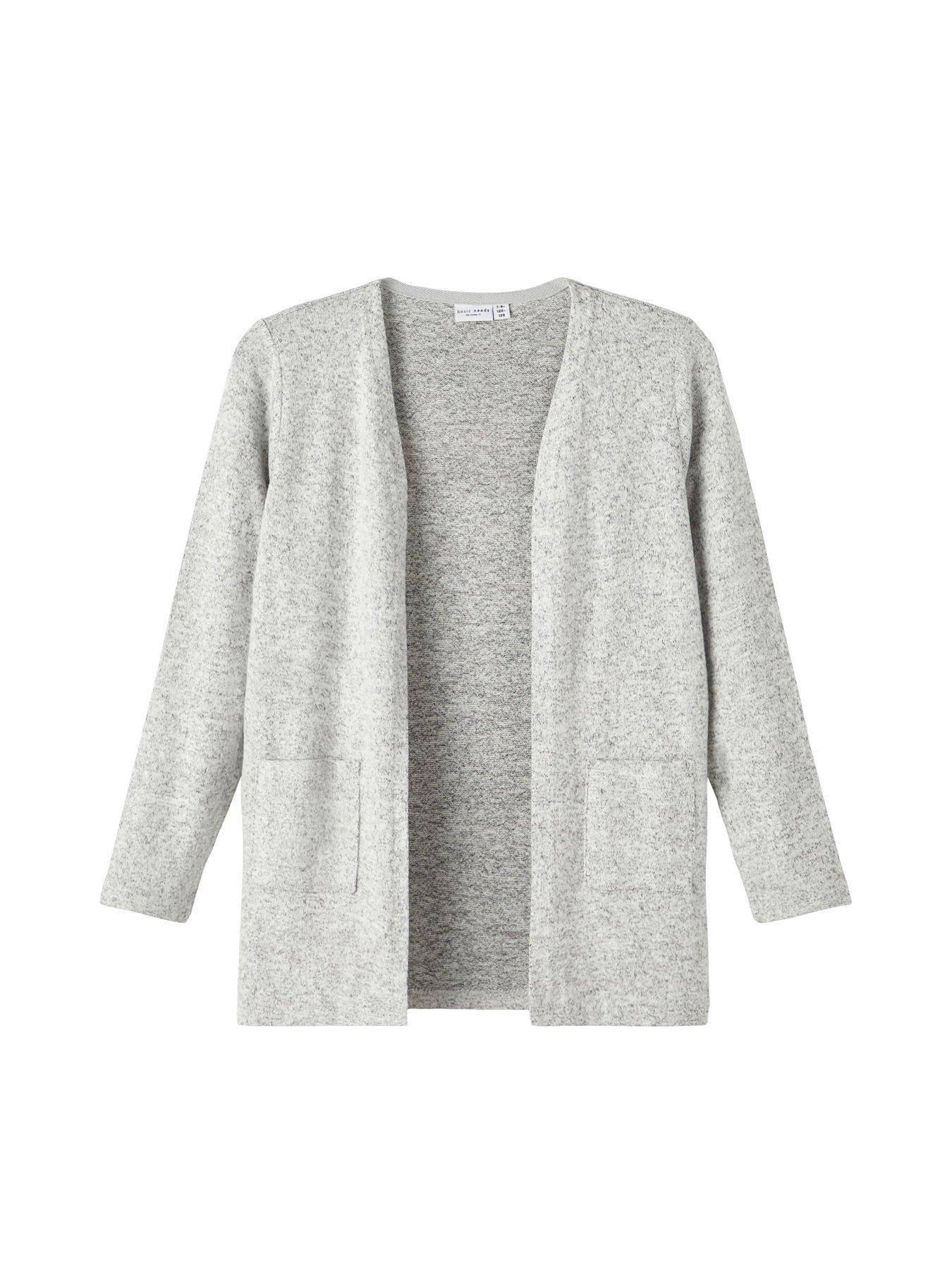 Name It Girls Longline Cardigan Grey Melange littlewoods