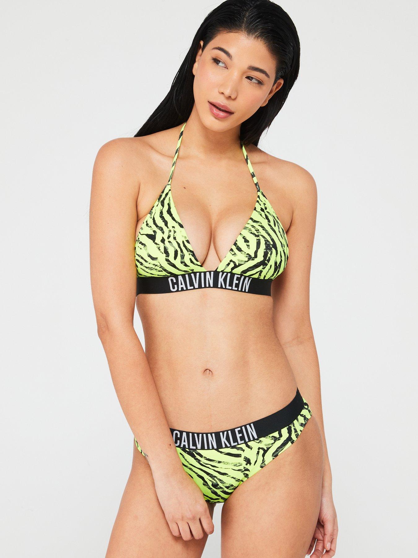 Calvin klein yellow bikini top sale