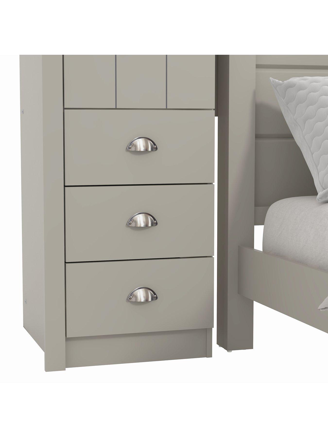 Image 4 of 7 of The Very Collection Atlanta Overbed Storage&nbsp;Unit - Light Grey/Oak Effect