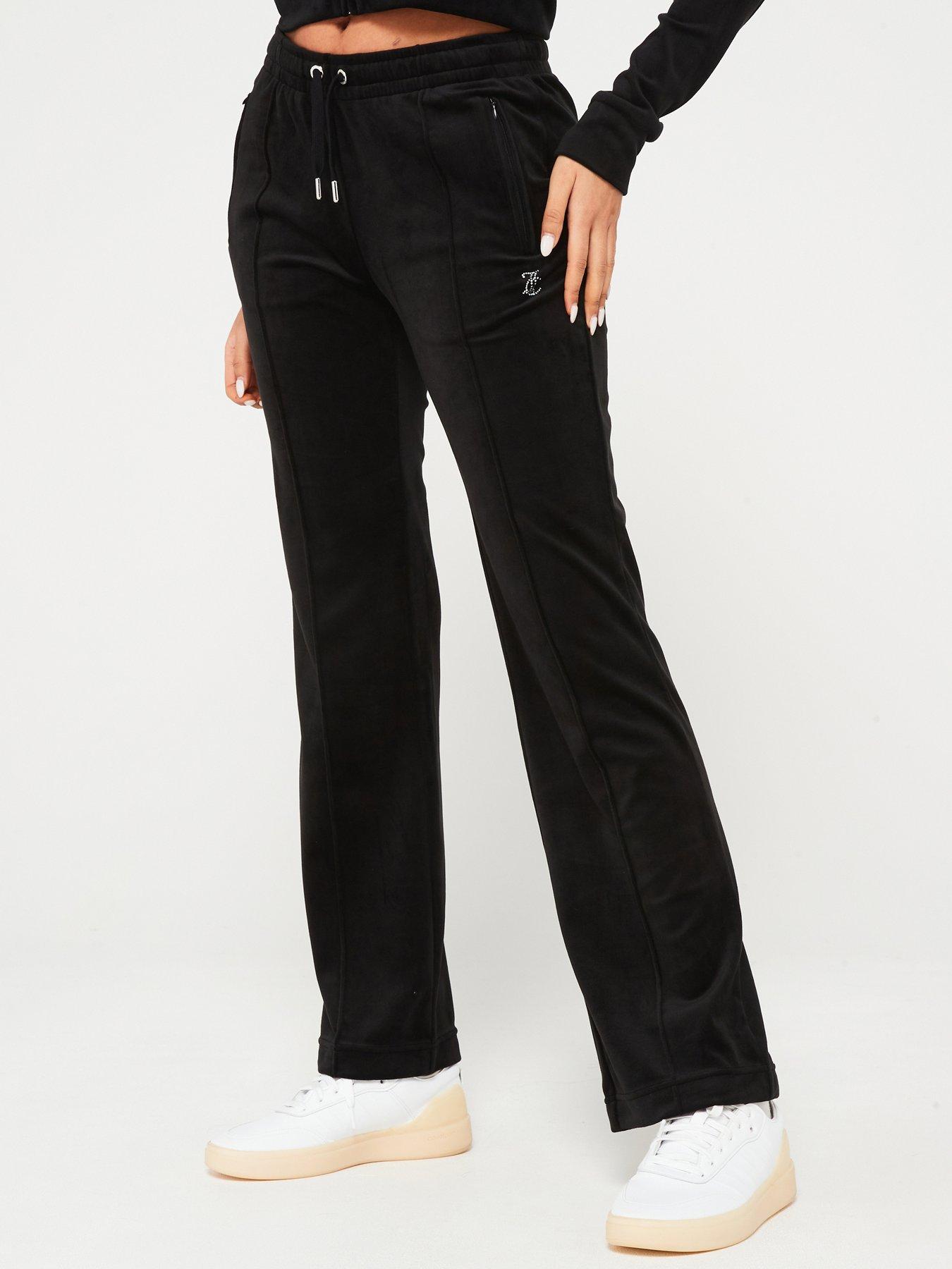  image of juicy-couture-tina-classic-velour-track-pant-with-diamante-logo-black