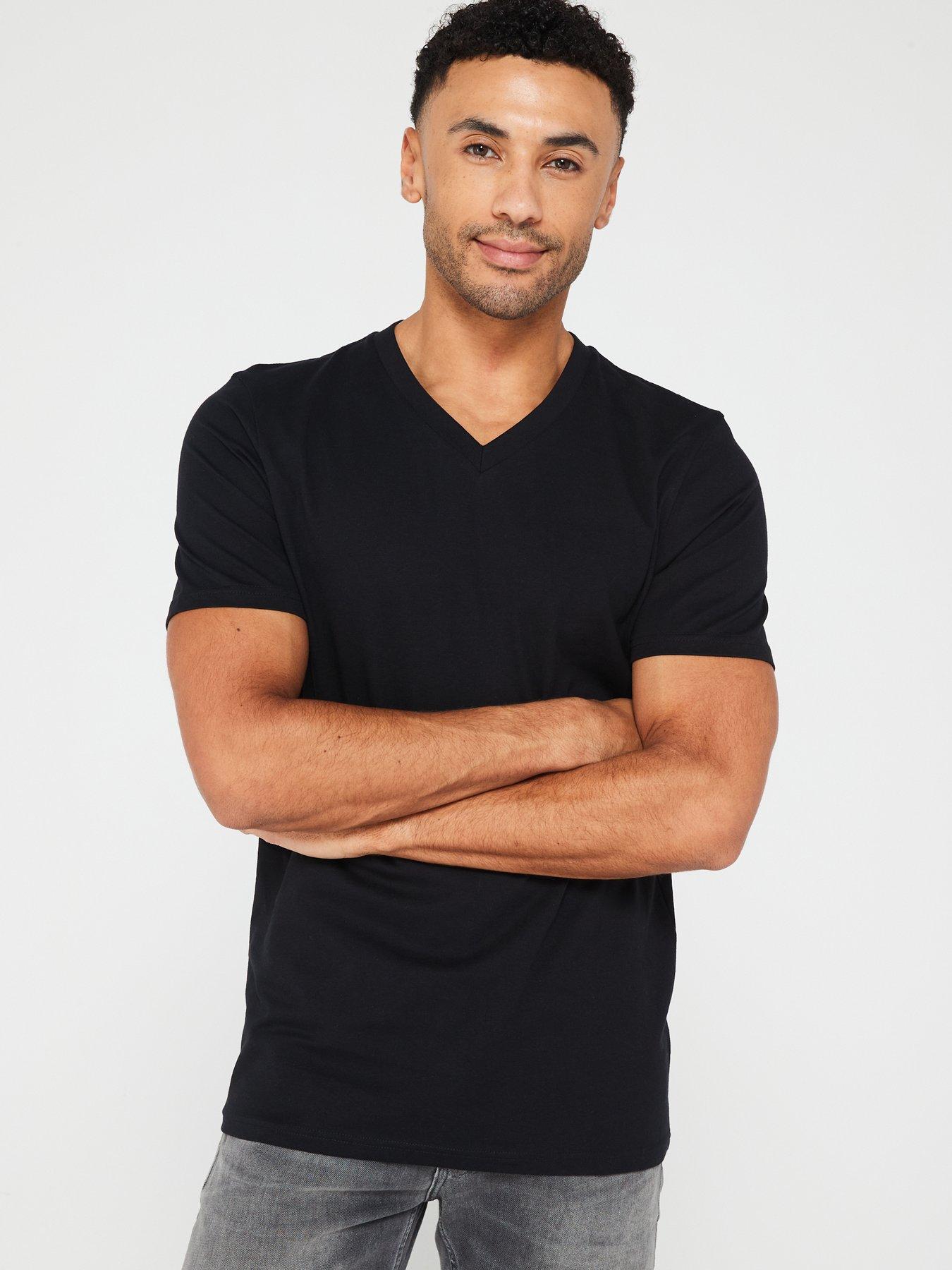  image of very-man-mensnbspessential-v-neck-t-shirt-black