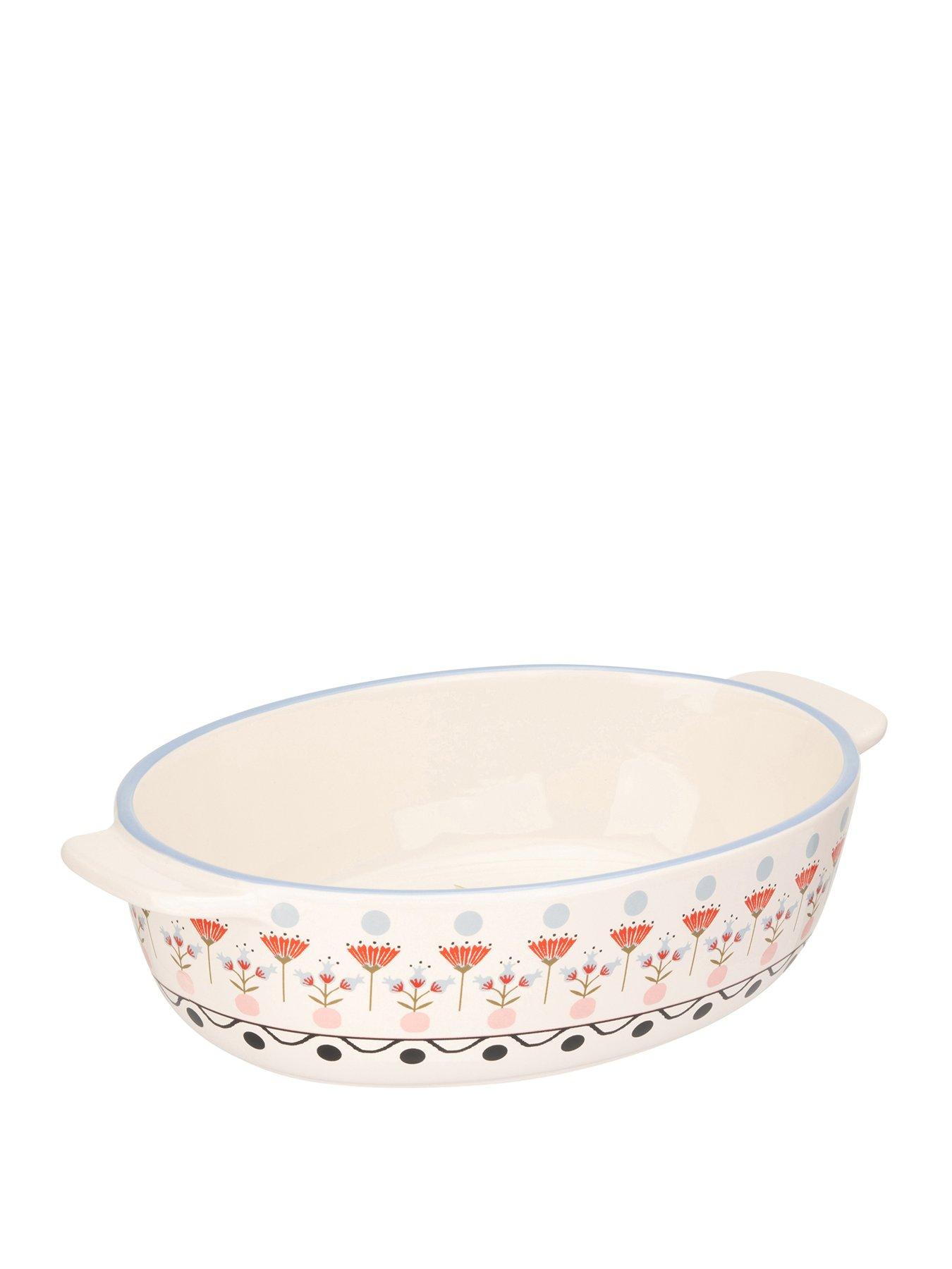 Image 1 of 4 of Cath Kidston Painted Table Oval Ceramic Roasting Dish