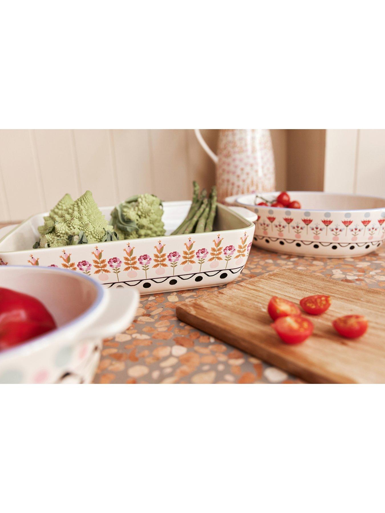 Image 2 of 4 of Cath Kidston Painted Table Oval Ceramic Roasting Dish