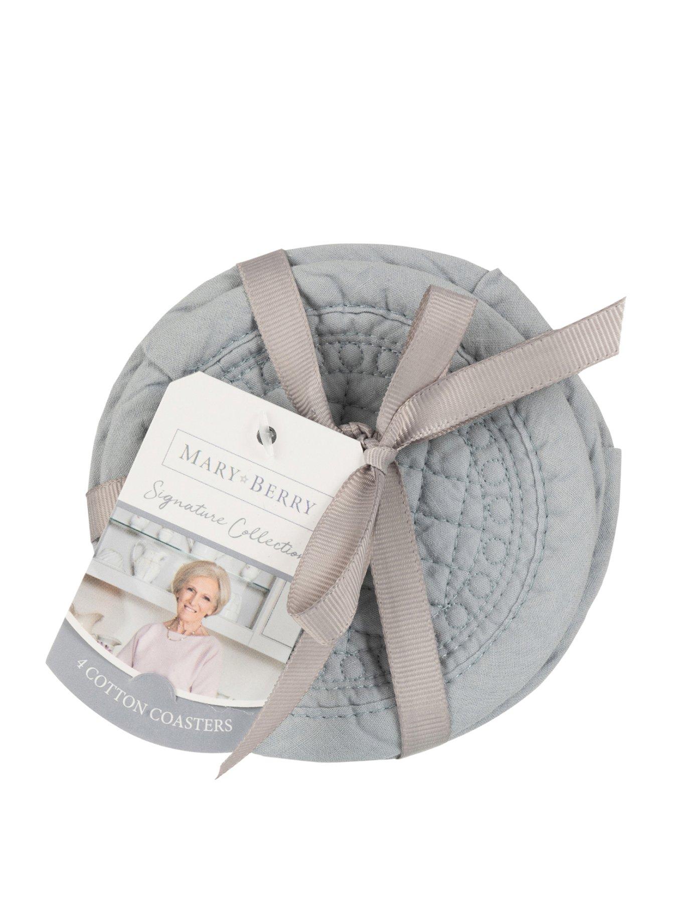 Mary Berry Mb Signature Cotton Coaster Grey Pk4