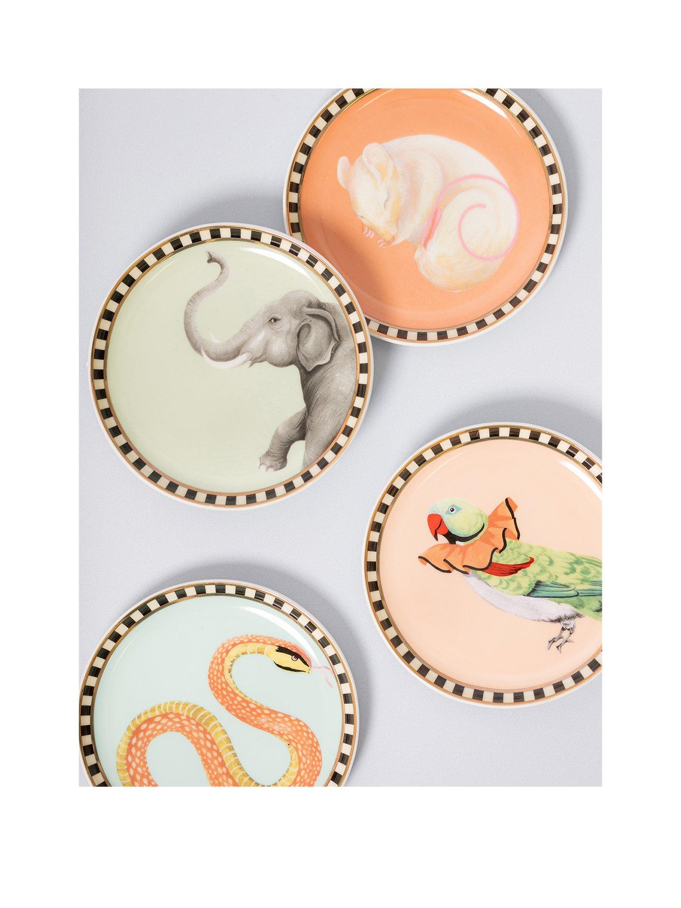 undefined Set Of 4 Ceramic Coasters - Animals