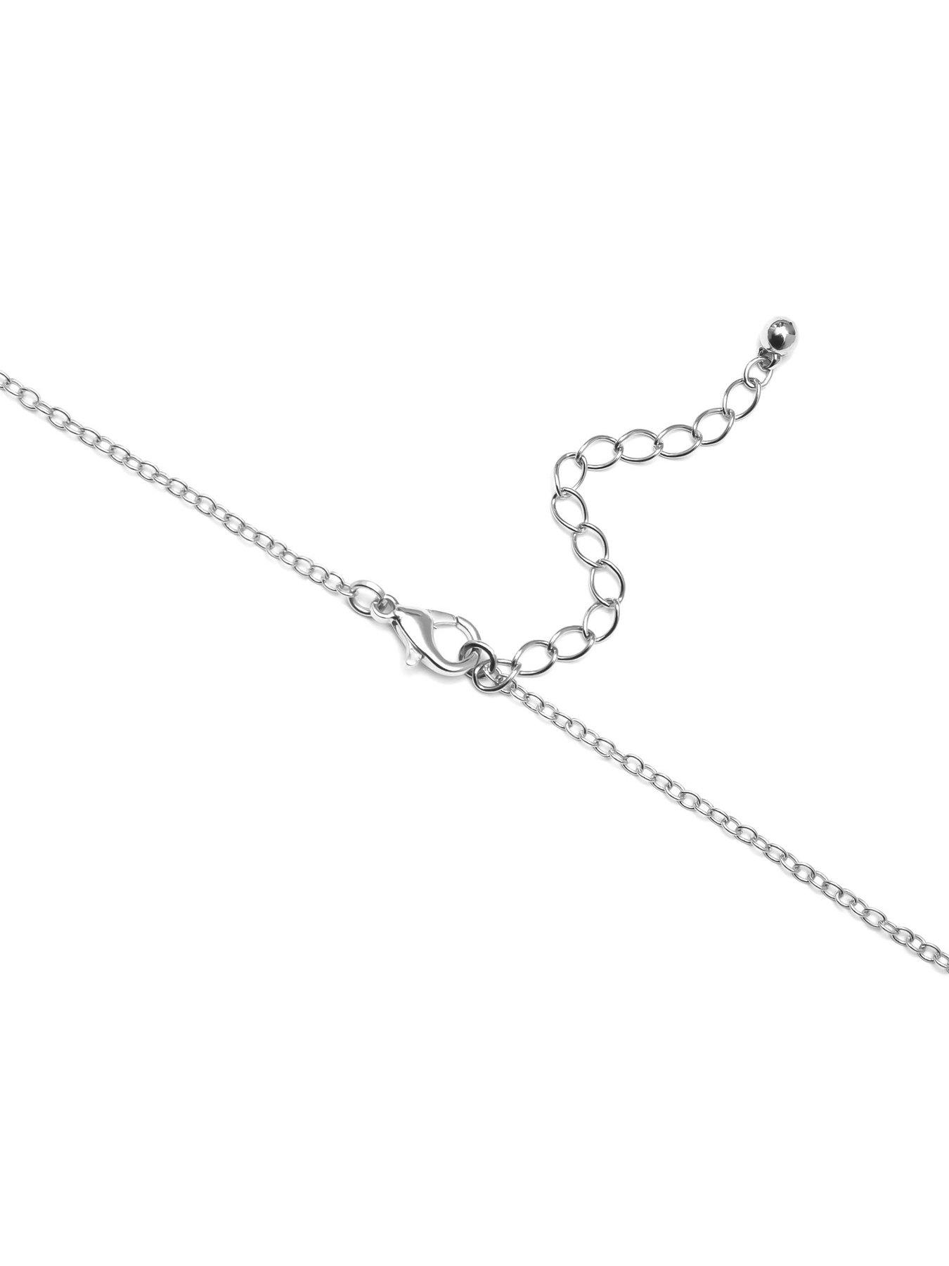  image of the-love-collection-quartz-silver-plated-crystal-drop-charm-necklace