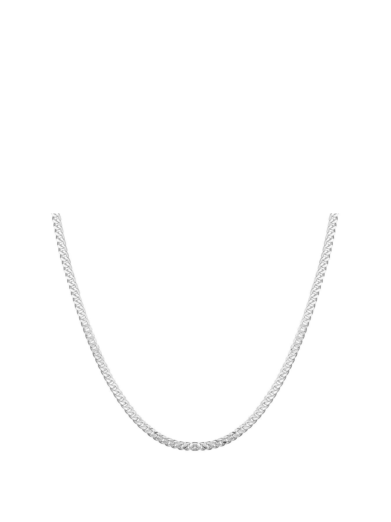 The Love Collection Men's Sterling Silver 1/4oz Curb Necklace