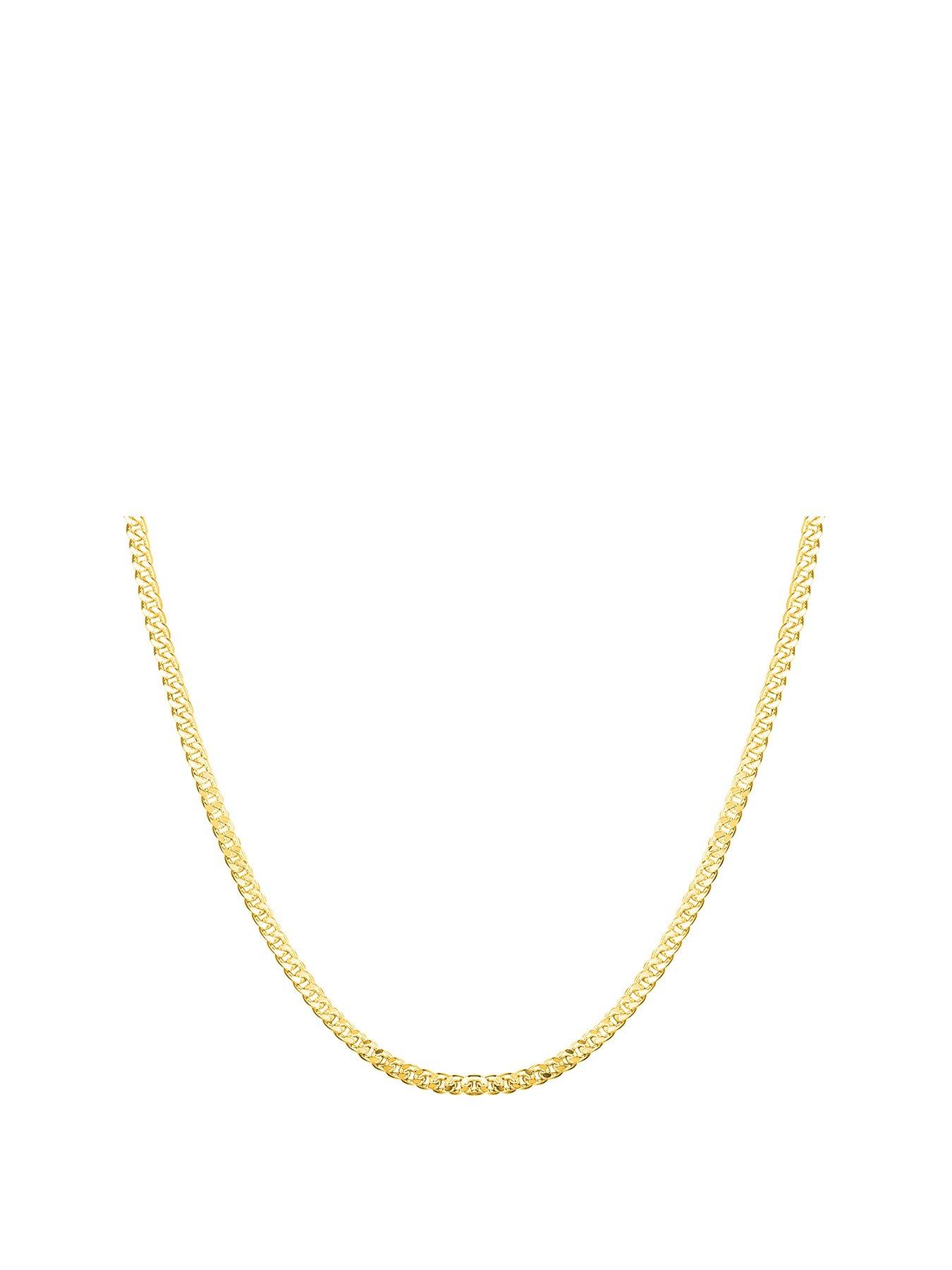 the-love-collection-mens-18ct-gold-plated-sterling-silver-14-oz-curb-necklace