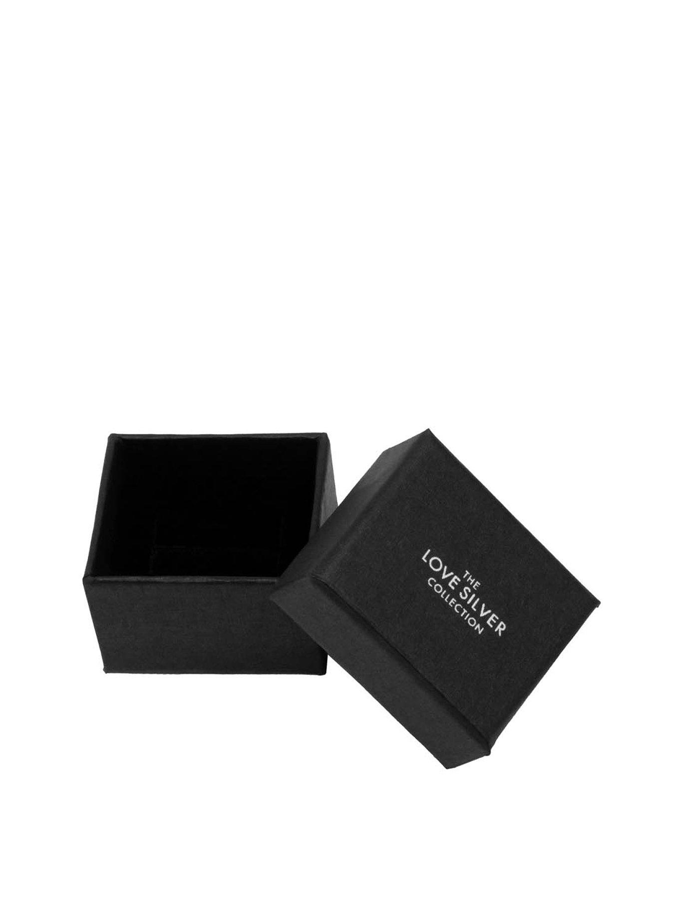 image of the-love-collection-sterling-silver-ribbed-ring-with-cz-central-stone